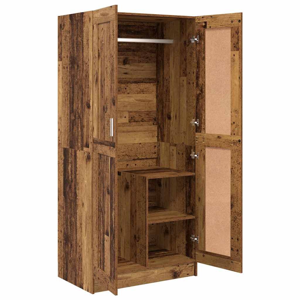 vidaXL Kleiderschrank Kleiderschrank Altes Holz 82,5 x 51,5 x 180 cm Holzwerkstoff