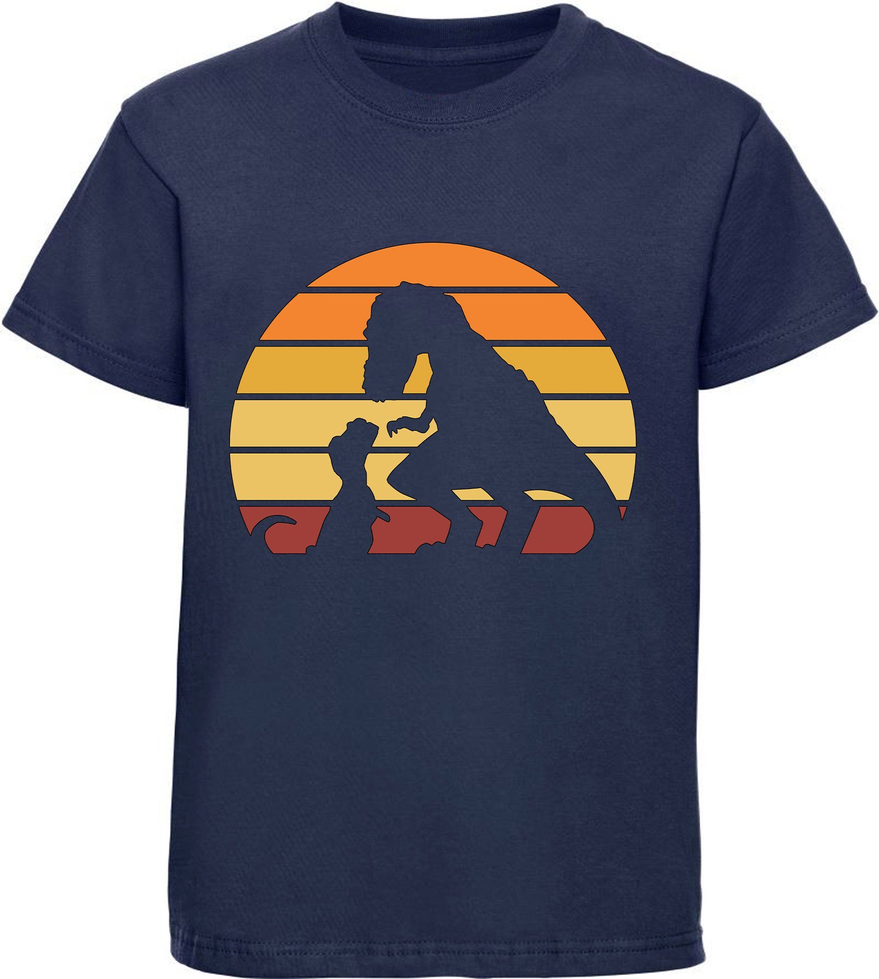Print-Shirt bedrucktes Kinder T-Shirt Retro Dino Mutter mit Kind