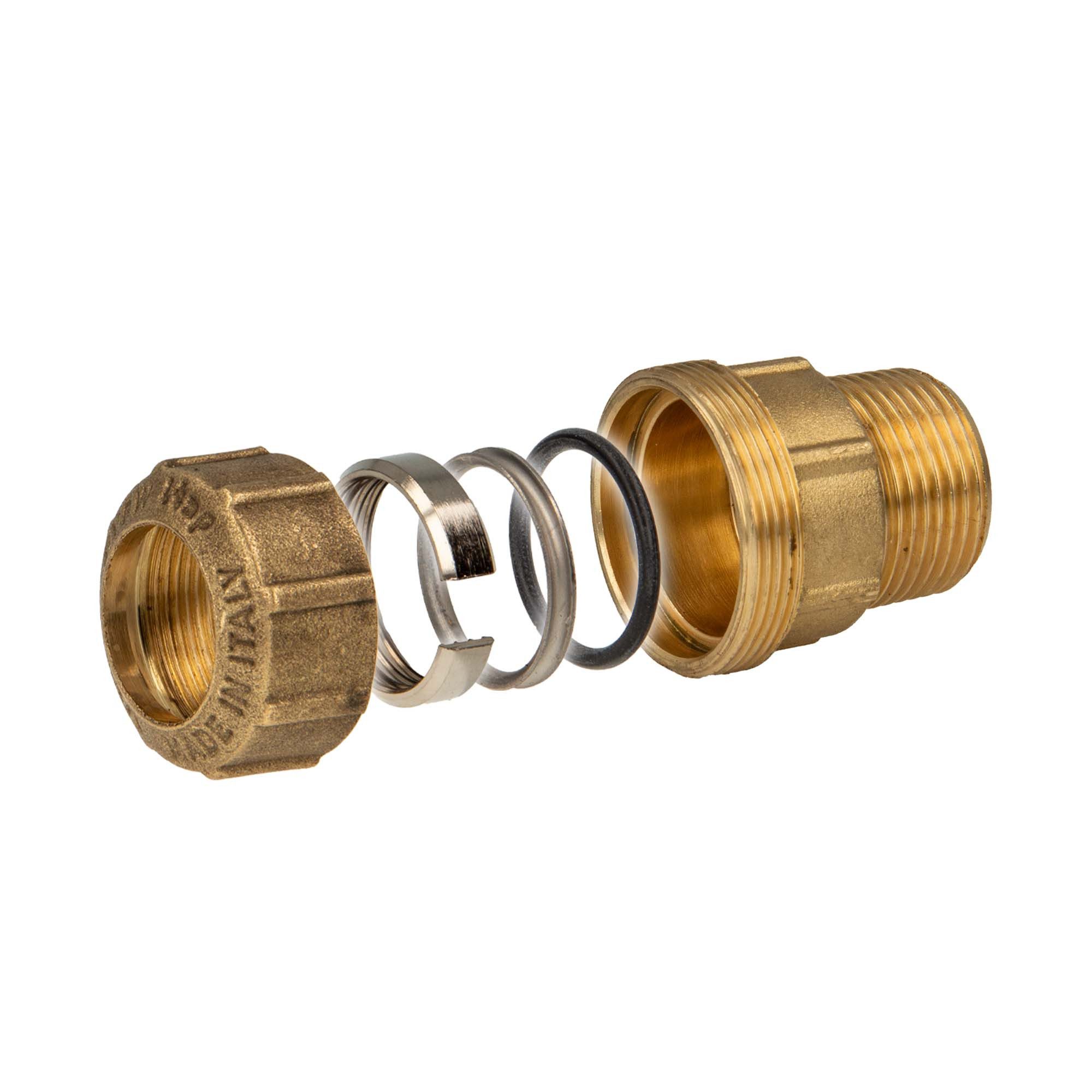 Steckfitting VX Messing-Klemmverbinder gerade mit AG - DVGW zugelassen
