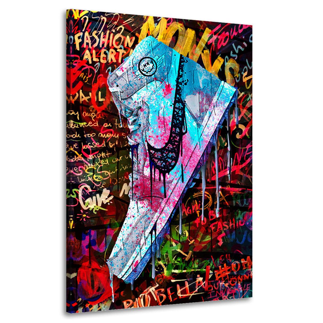 Artedinoi Leinwandbild Pop Art Schuh Kunst Sneakers Wandbild Leinwandbild Kunstdruck XL Wandd, Sneaker, Kunstmotiv