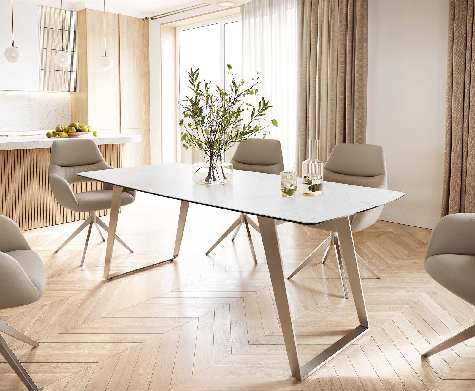 DELIFE Esstisch Edge, Bootsform Keramik Laminam® günstig online kaufen