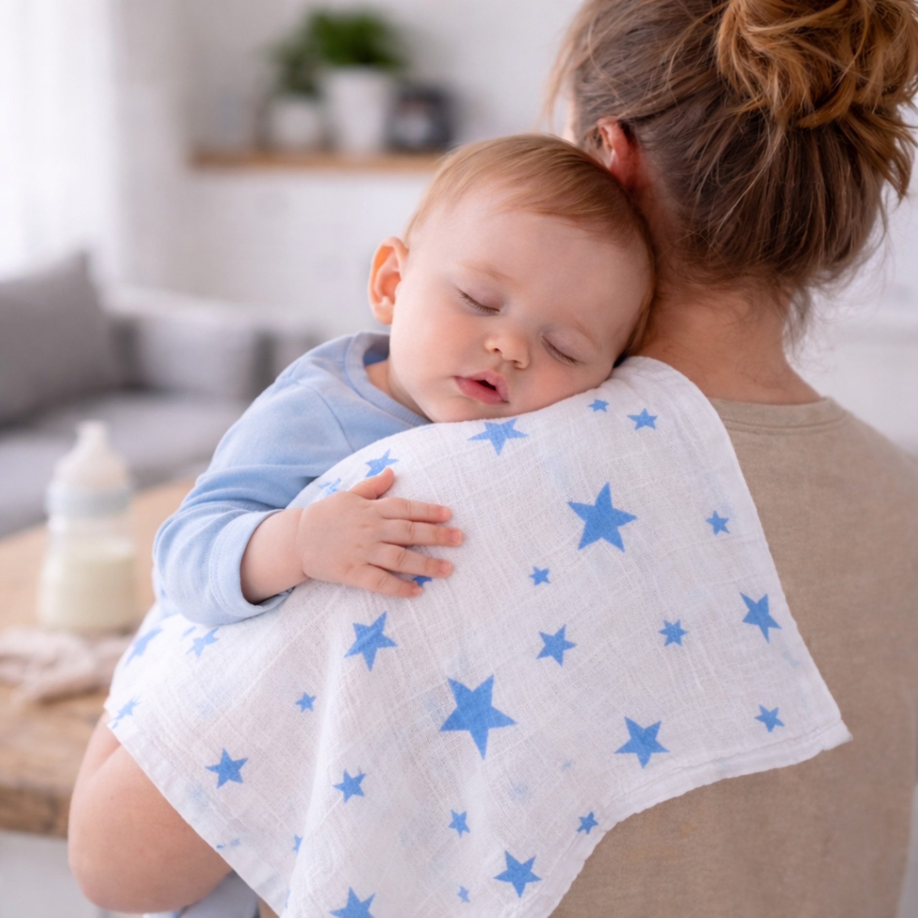 Babymajawelt Stoffwindeln Baby Mullwindeln "Stars" 80x80 cm 3er Pack, Premium Spucktücher (Starter Set, 3-St., Packung), Made in Europe, Sterne, besonders hautfreundlich und atmungsaktiv