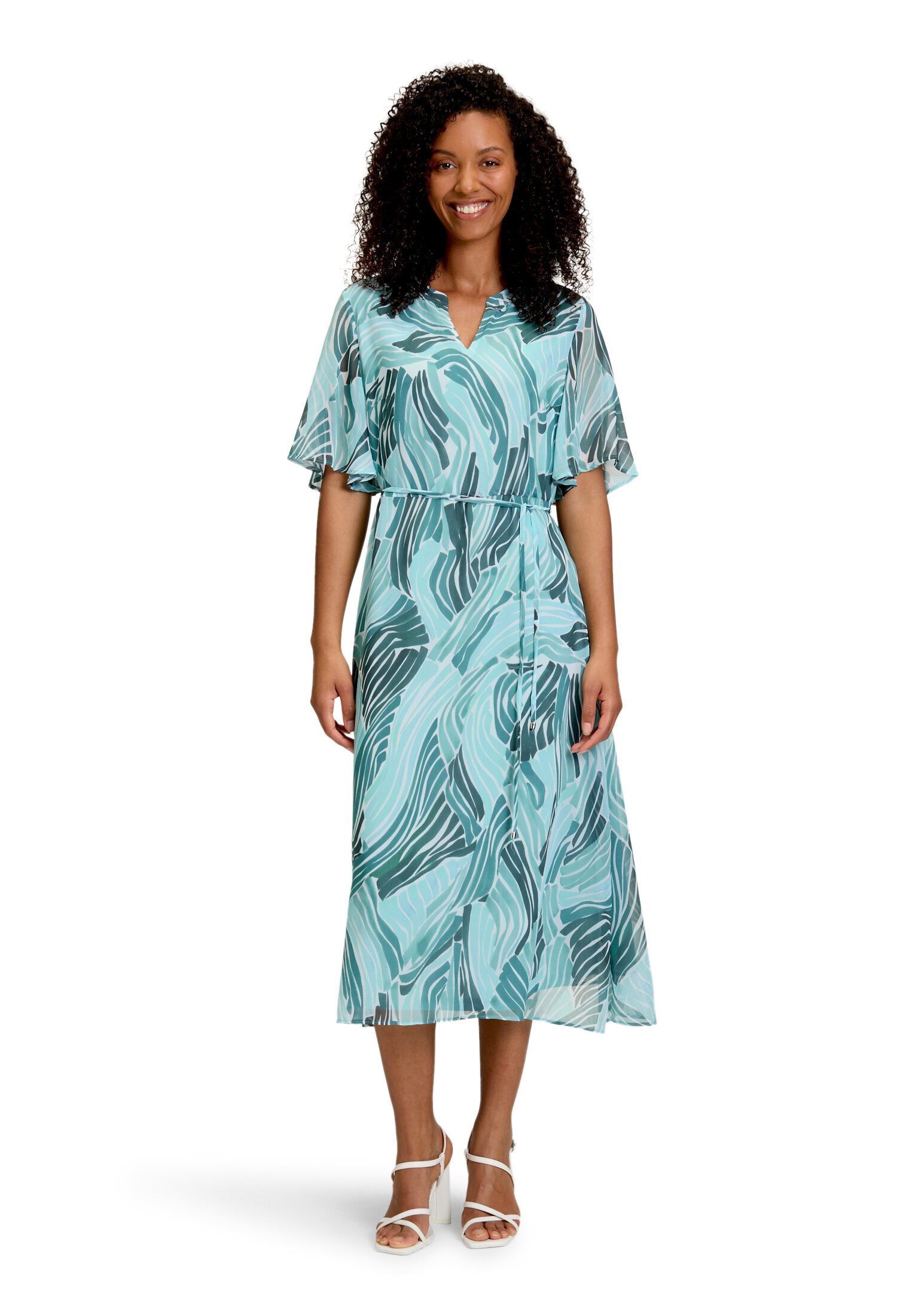 Betty&Co Chiffonkleid Damen mit Flügelärmeln Druck