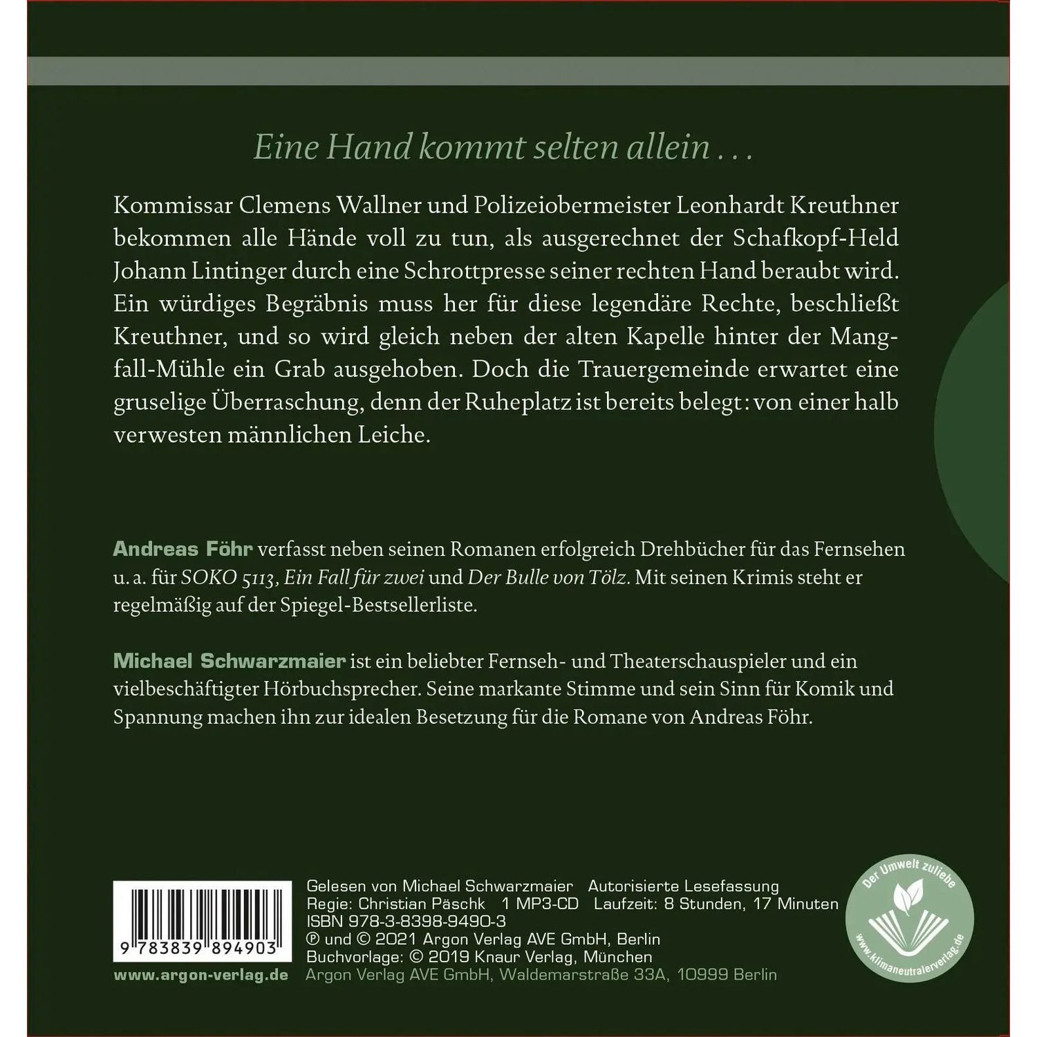 Argon Verlag Hörspiel Tote Hand