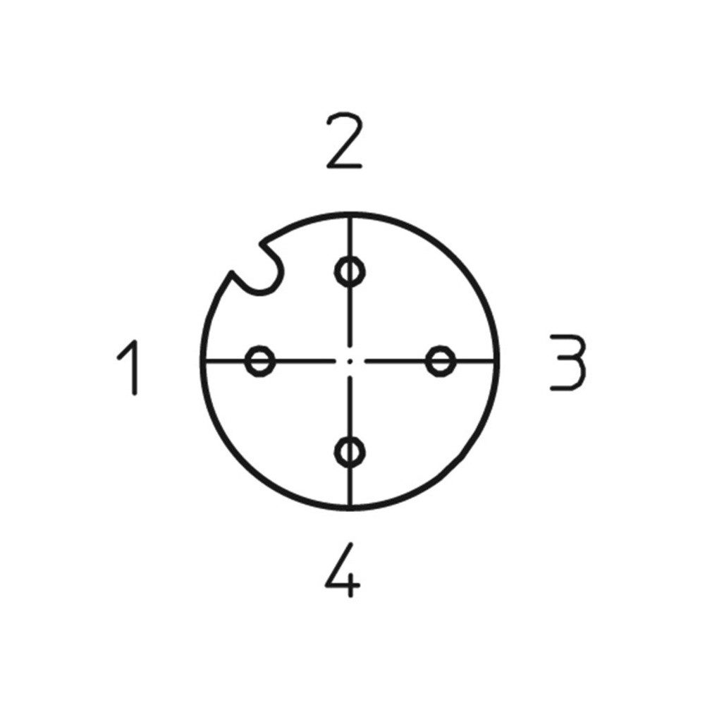 Lutronic Steckdose Lutronic 1231 Sensor-/Aktor-Einbausteckverbinder M12 Stecker, Einbau 0, 1220 04 T16CW 0,5m