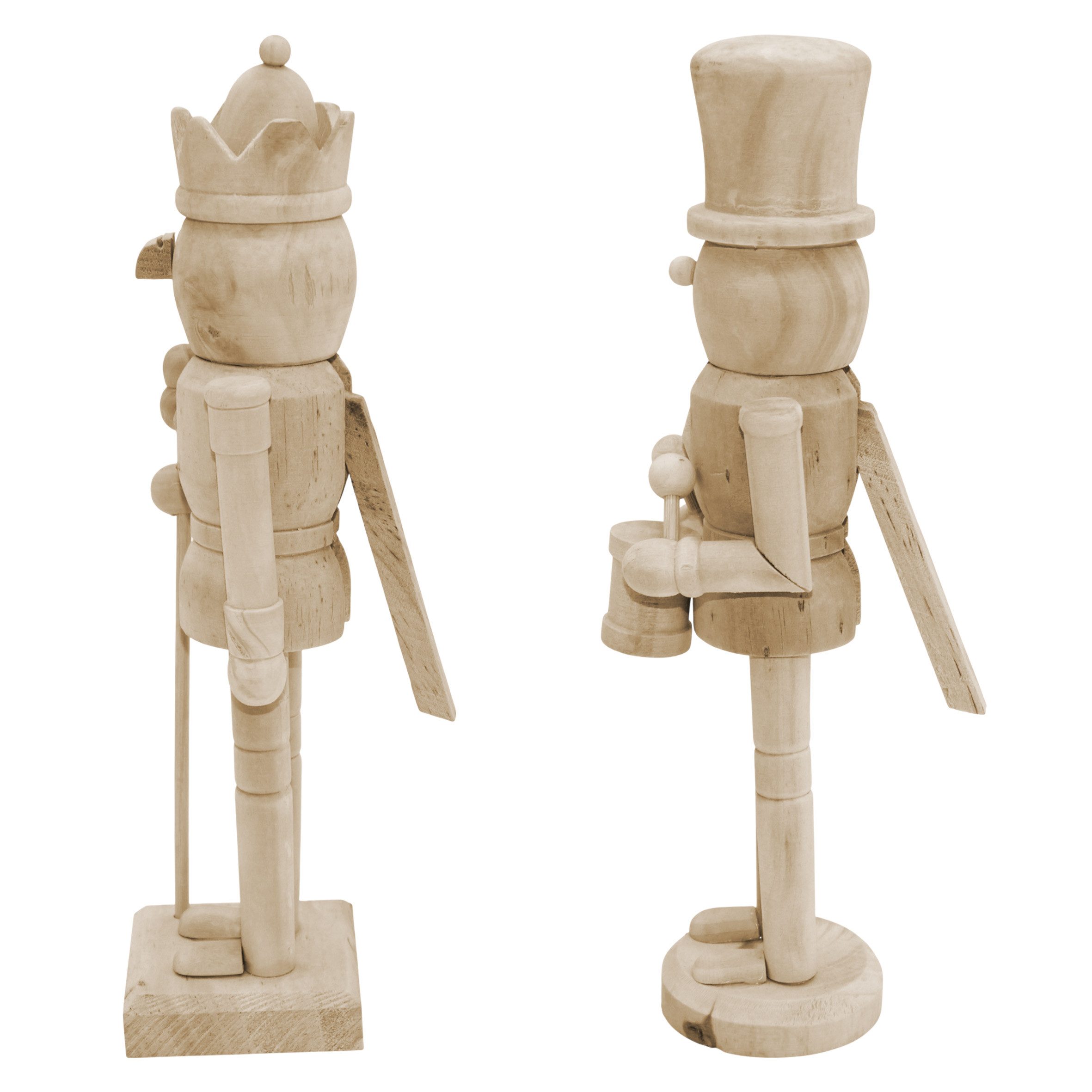 Spetebo Nussknacker traditionelle Weihnachts Dekofigur, (Set, 2-tlg., 25 cm hoch), Nussknacker aus Holz zum Selbstgetalten – Bild 5 von 5