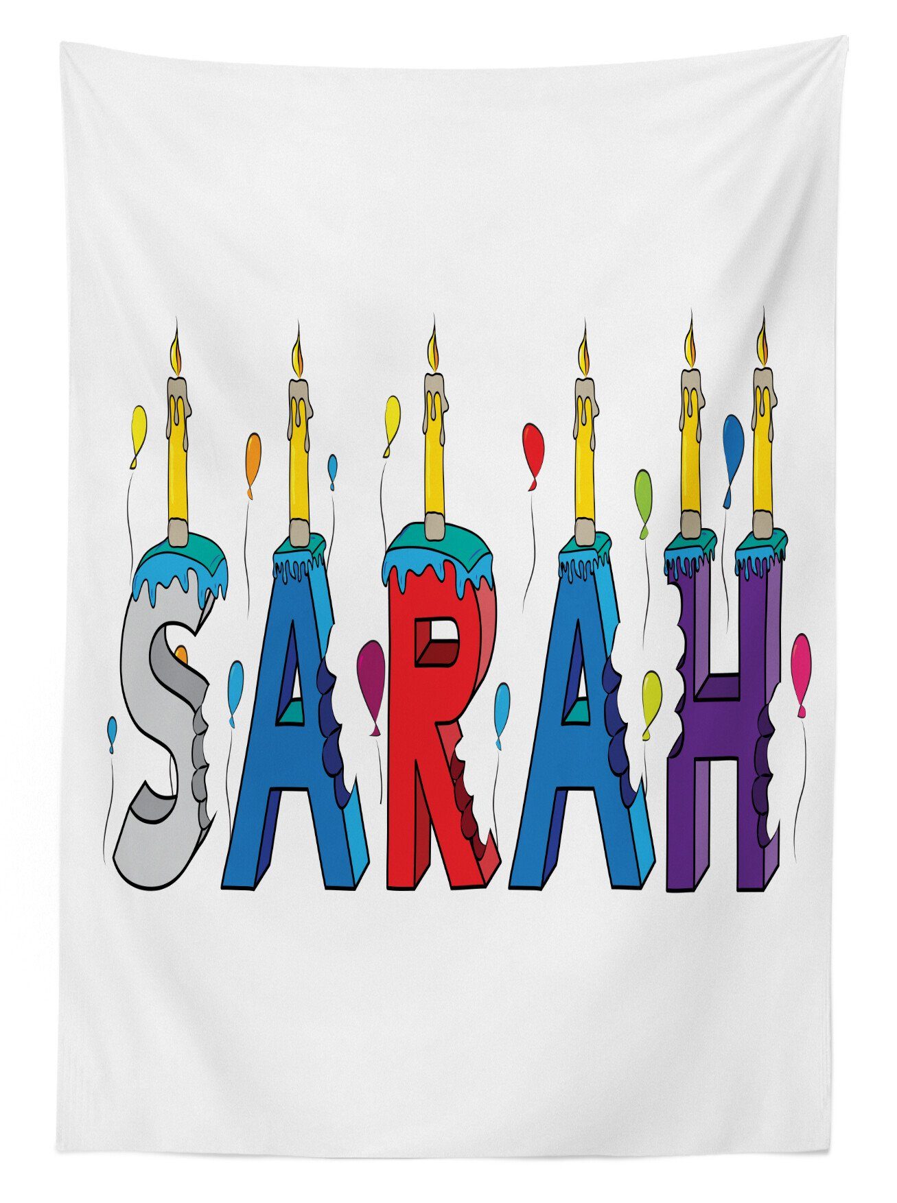 Klare Abakuhaus Farben, Außen Tischdecke geeignet den Waschbar Für Sarah Geburtstags-Mädchen-Namensentwurf Bereich Farbfest