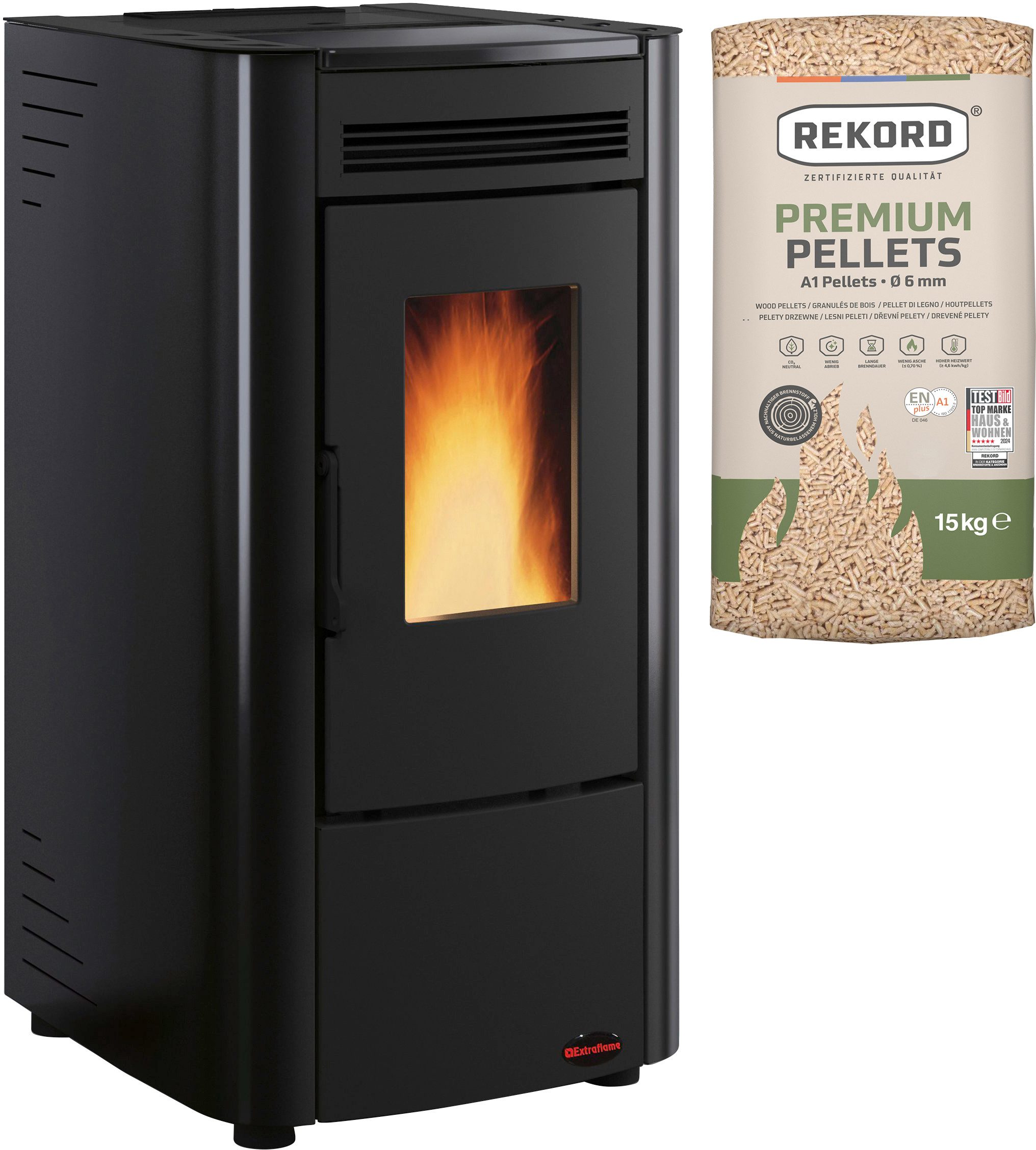 Extraflame Pelletofen Ketty, 6,5 kW, Zeitbrand, 290 W, 230 V