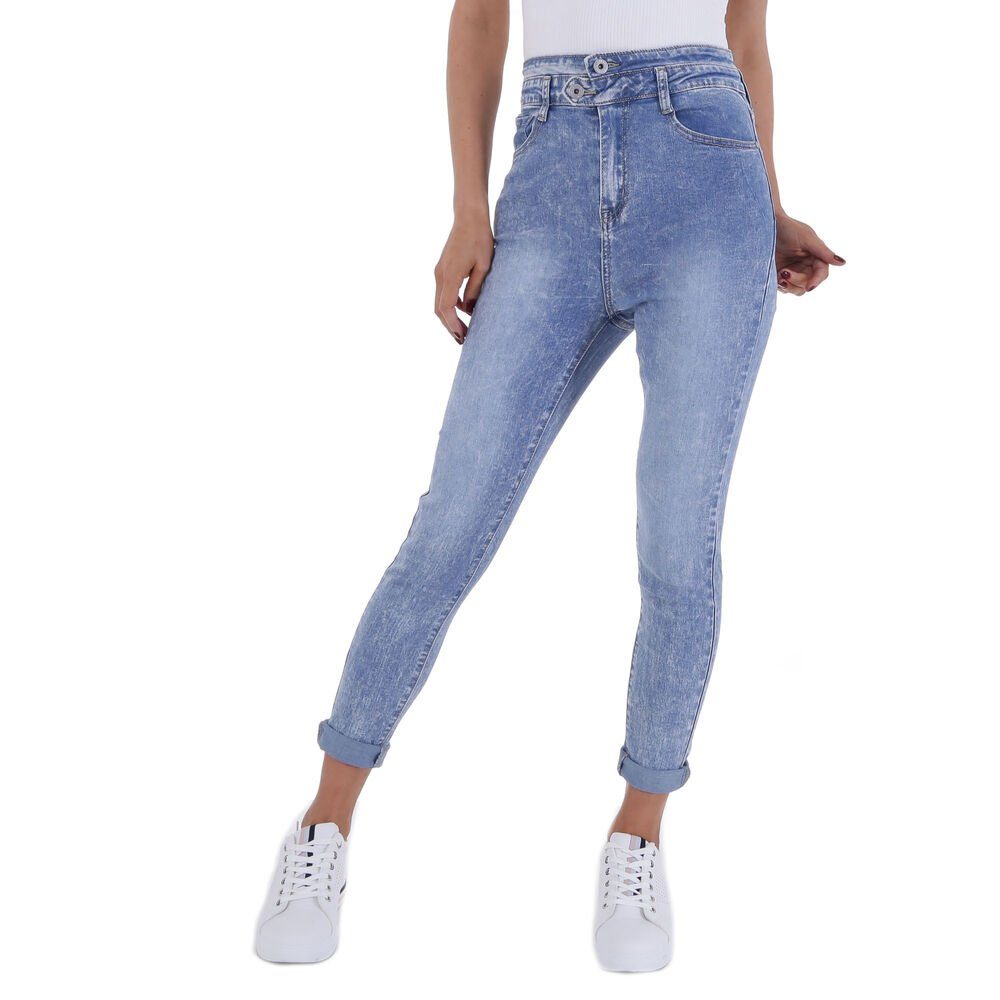 Ital-Design Skinny-fit-Jeans Damen Freizeit (79612905) Stretch Skinny Jeans in Blau
