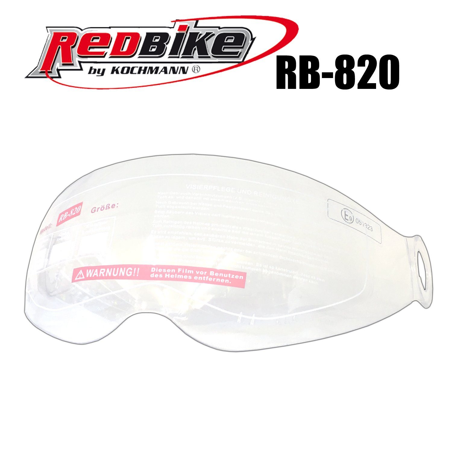 Redbike Motorradhelm Redbike Visier RB-820 klar