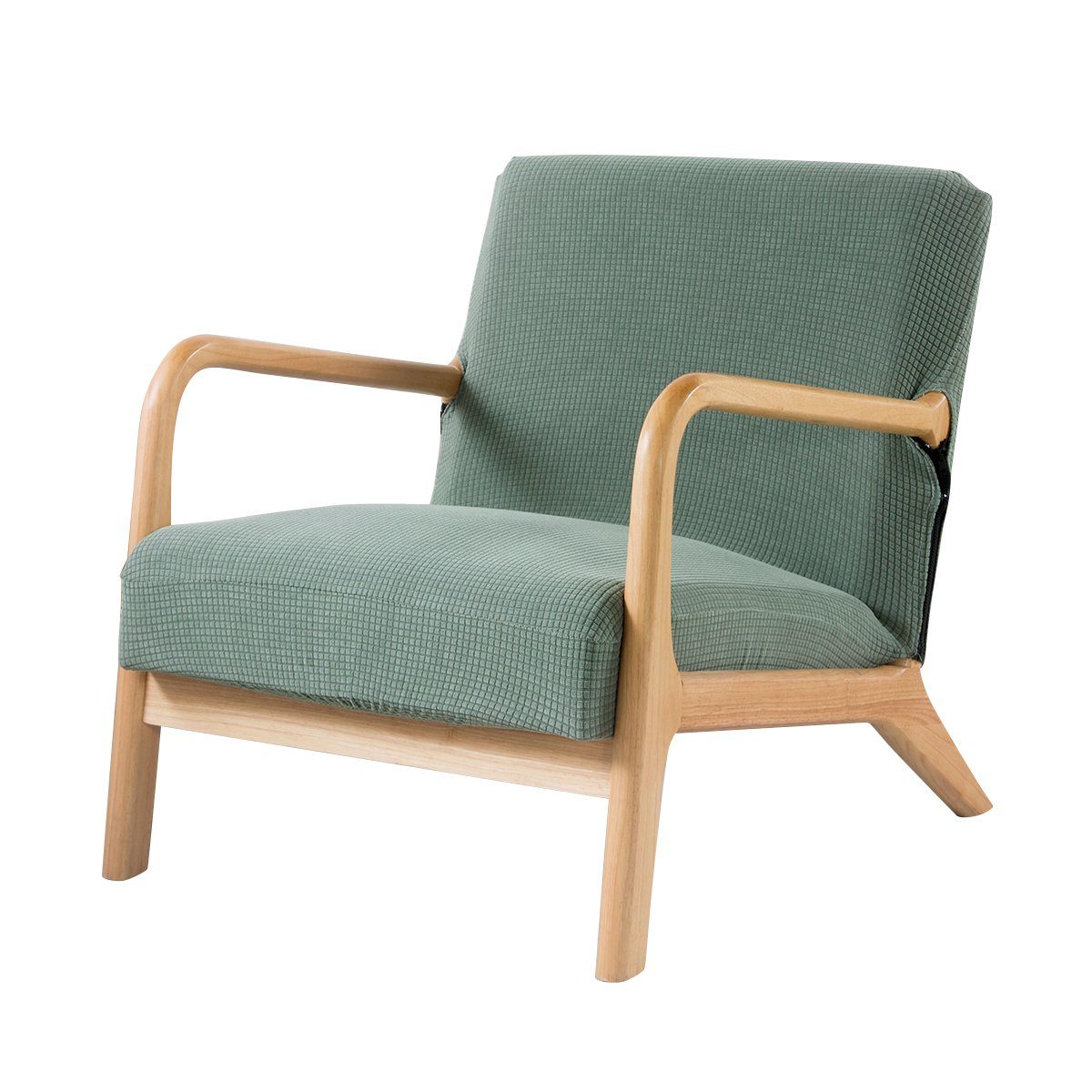 Stuhlhusse Stretch Sesselbezug Reißverschluss Stuhlbezug, Qelus, Wohnkultur Grün