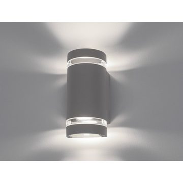 SSC-LUXon LED Aufbaustrahler LED Wandleuchte Aussen Up & Down IP44 mit 2x LED GU10 5W warmweiss, Warmweiß
