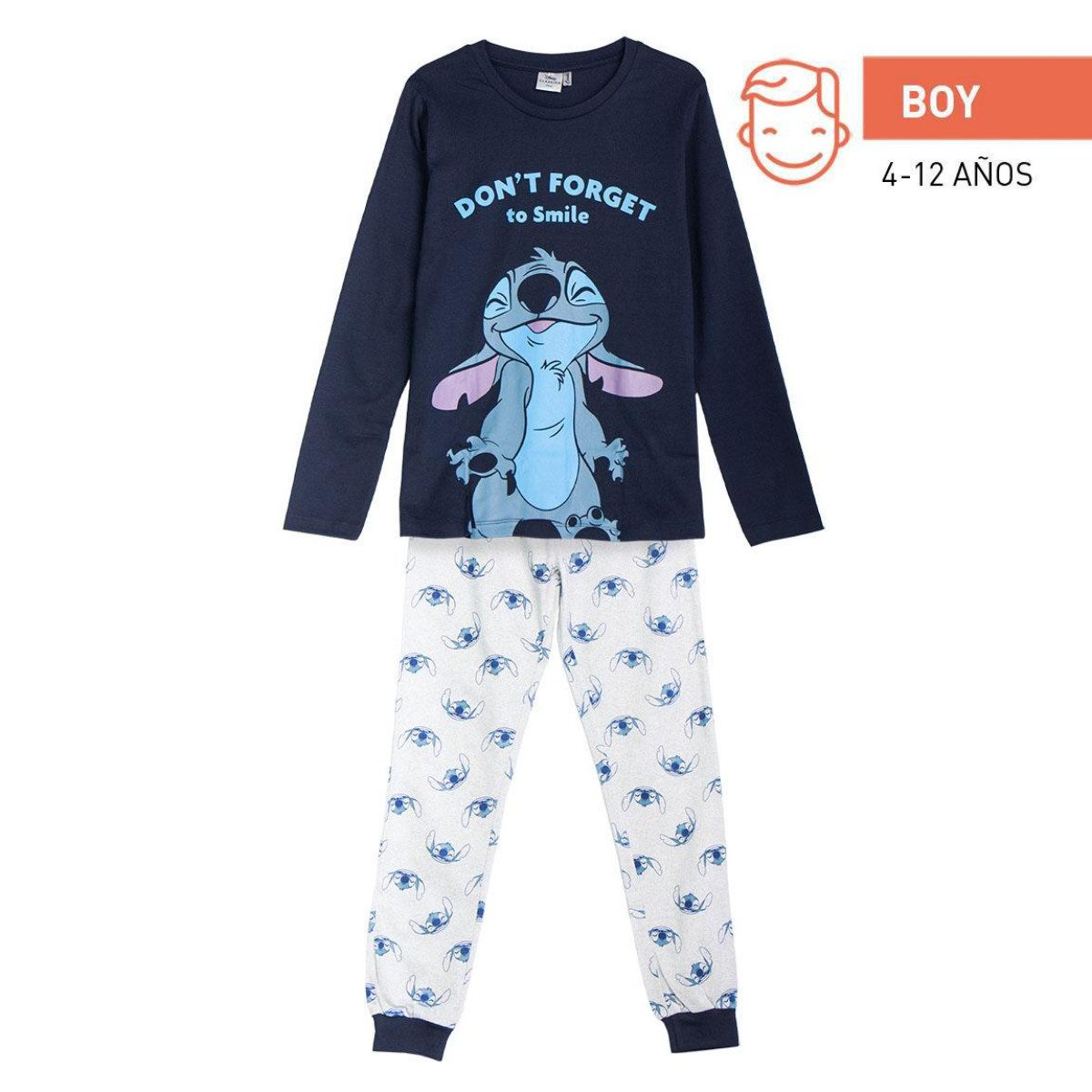 Cerda Pyjama Disney Stitch 100% Baumwolle Schlafanzug Single Jersey Schlafanzug – Bild 3 von 3