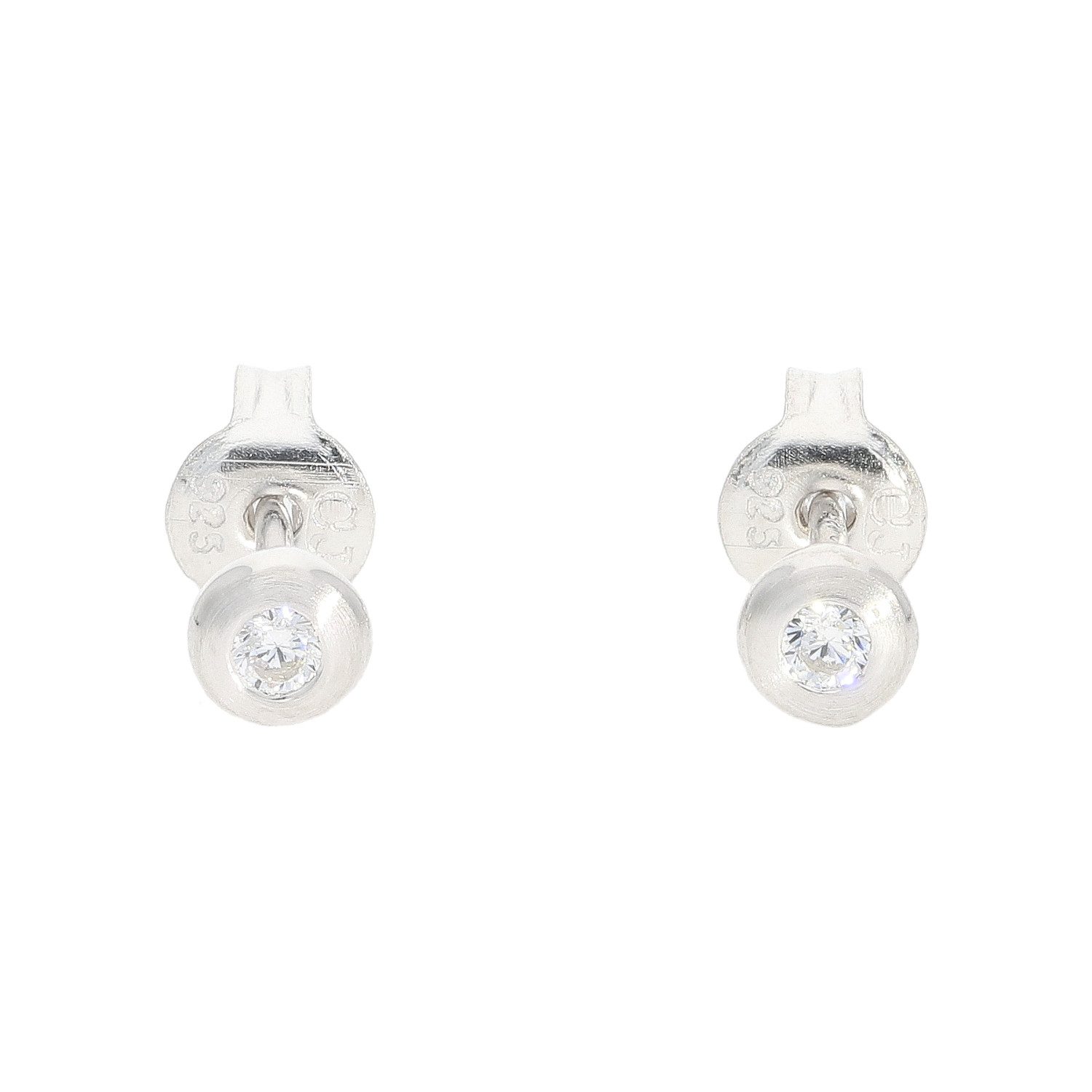 JuwelmaLux Paar Ohrstecker Ohrstecker Silber 925 Rhodiniert Zirkonia Rund JL10-06-3782 JuwelmaLux (kein Set, 2-tlg., inkl. edelm Schmucketui)