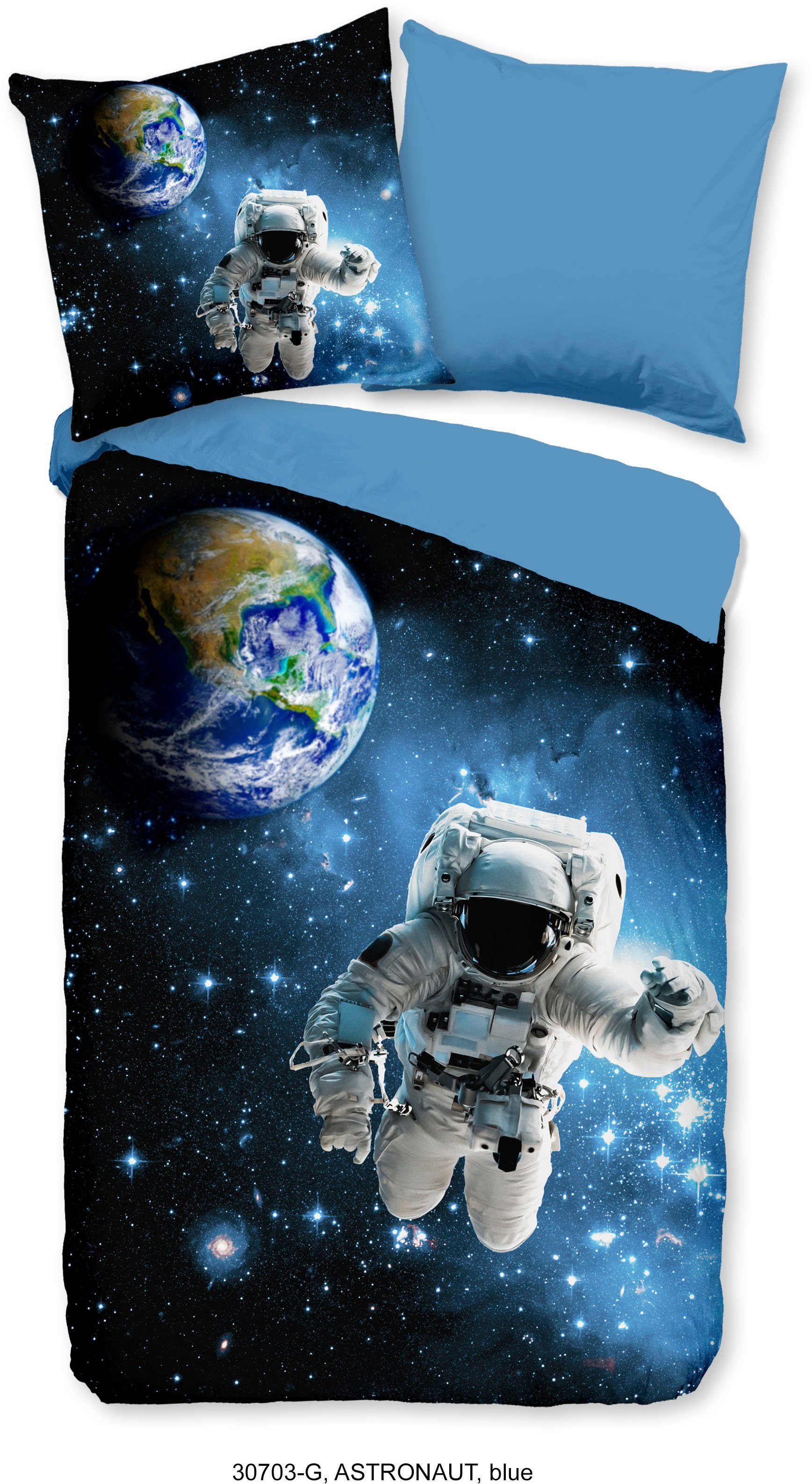 good morning Jugendbettwäsche 135x200cm Astronaut Sternenreise günstig online kaufen