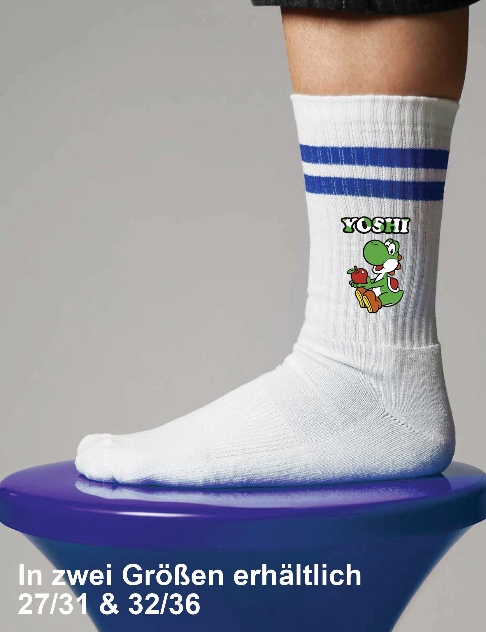 Youth Designz Tennissocken Yoshi Unisex Socken Geschenk für Jungen und Mädchen mit verstärkter Verse und Zehenbereich