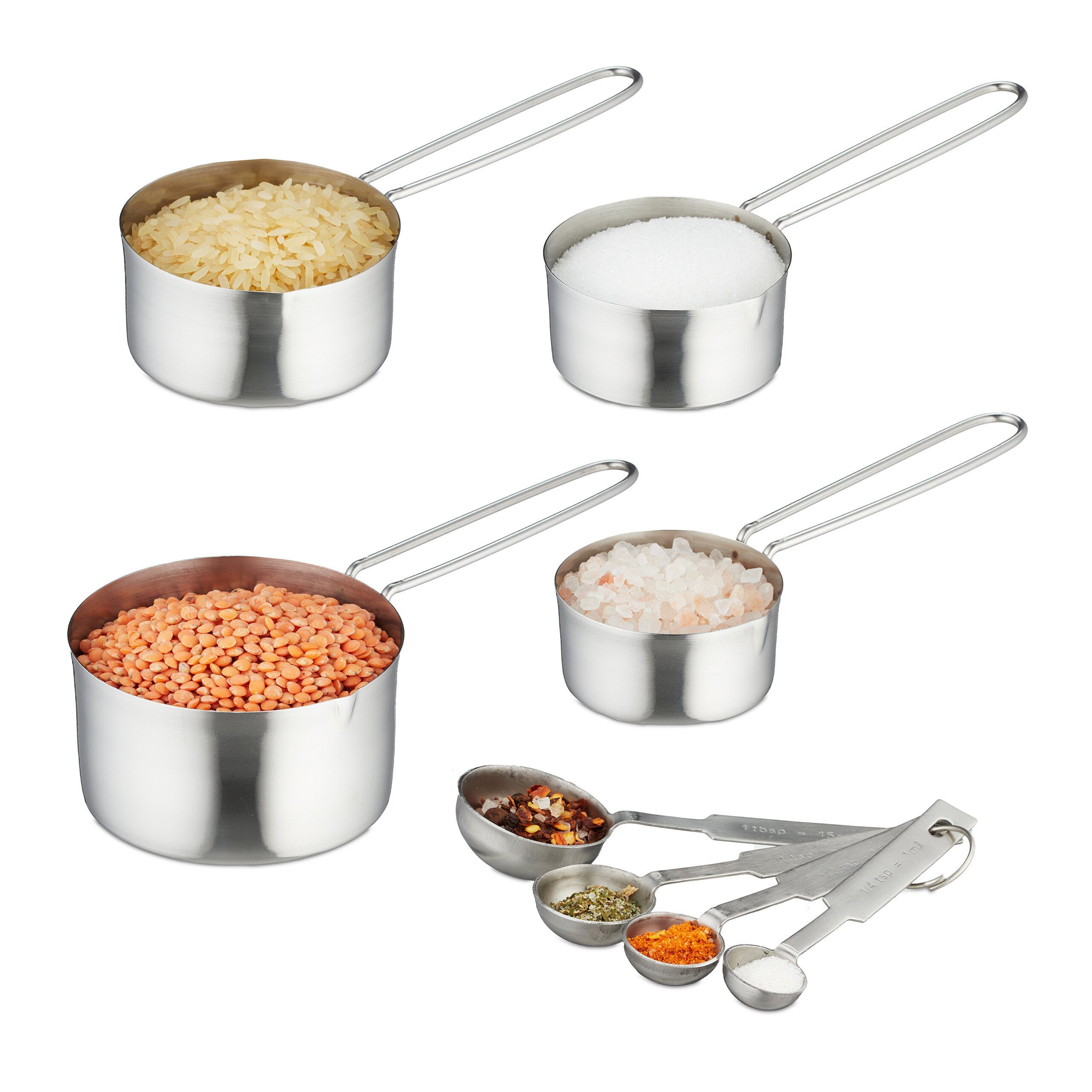 Messbecher 8-tlg. Messbecher und Messlöffel Set