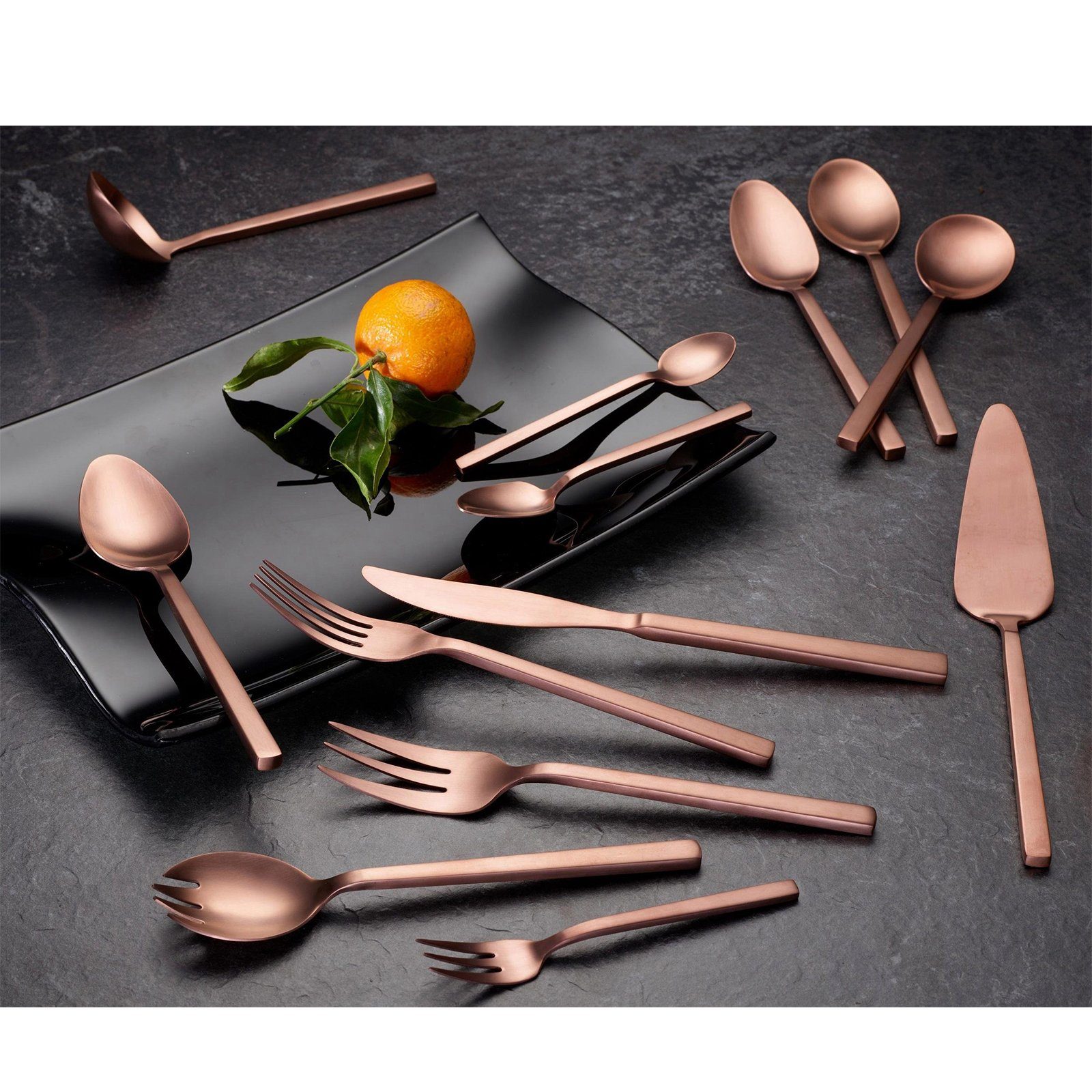 ECHTWERK Besteck-Set Tafelbesteck LINUS, Edelstahl 18/10, BRONZE EDITION, PVD Beschichtung