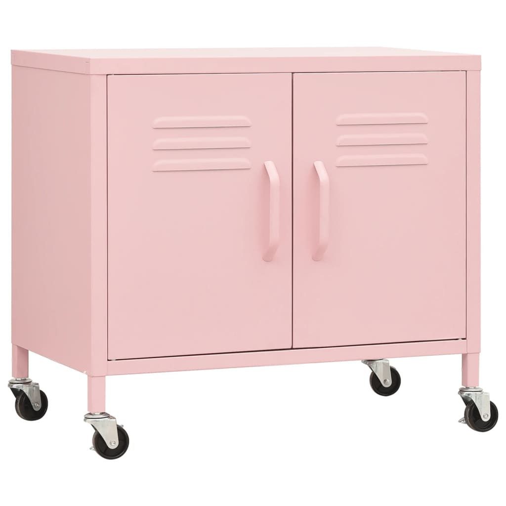 vidaXL Mehrzweckschrank Lagerschrank Rosa 60x35x56 cm Stahl