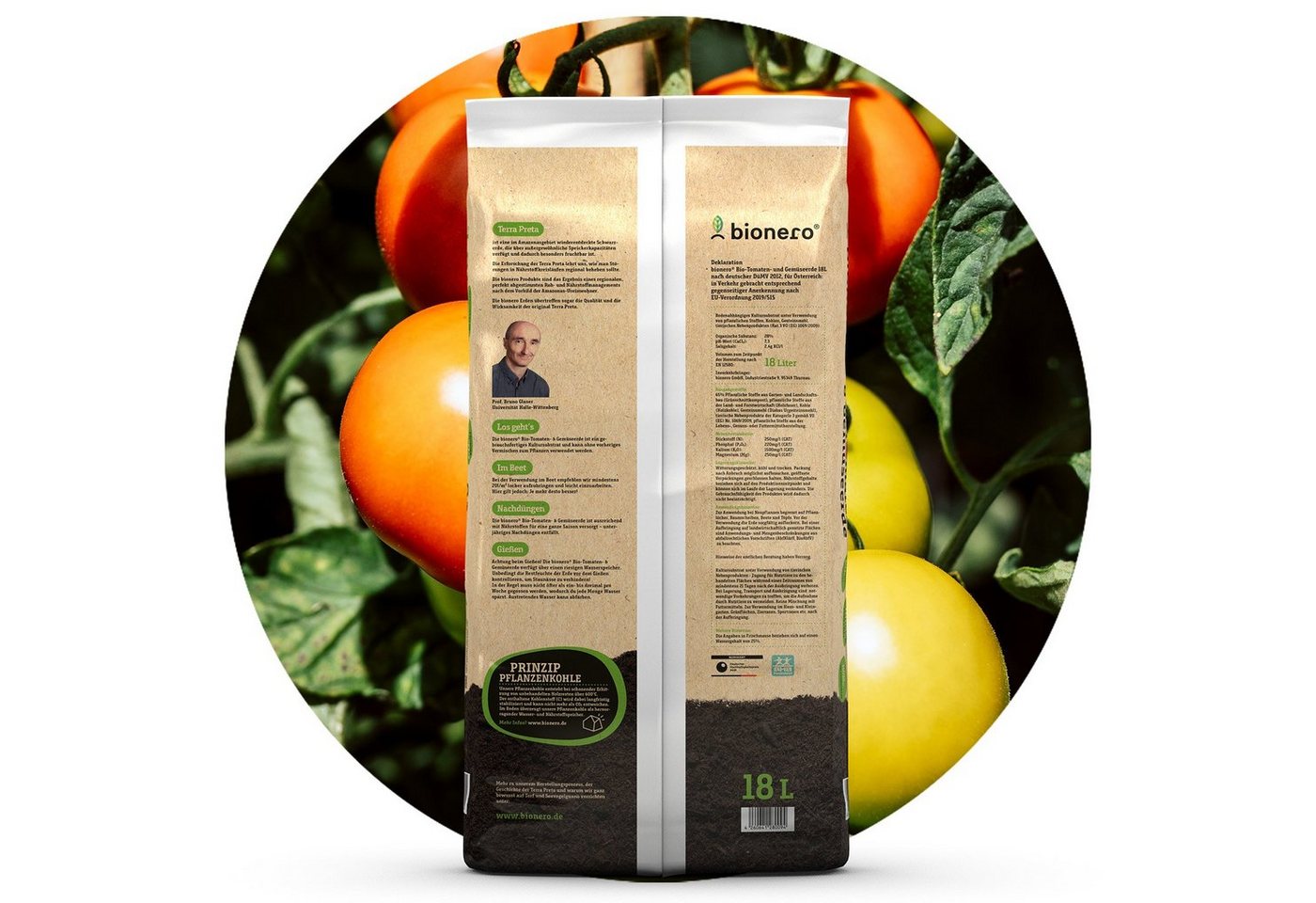 Thumbnail - Landshop24 Bio-Erde Tomaten- & Gemüseerde 18L, bionero® Bioerde, mit Nährstoffen, (Sack), Terra Preta Schwarzerde