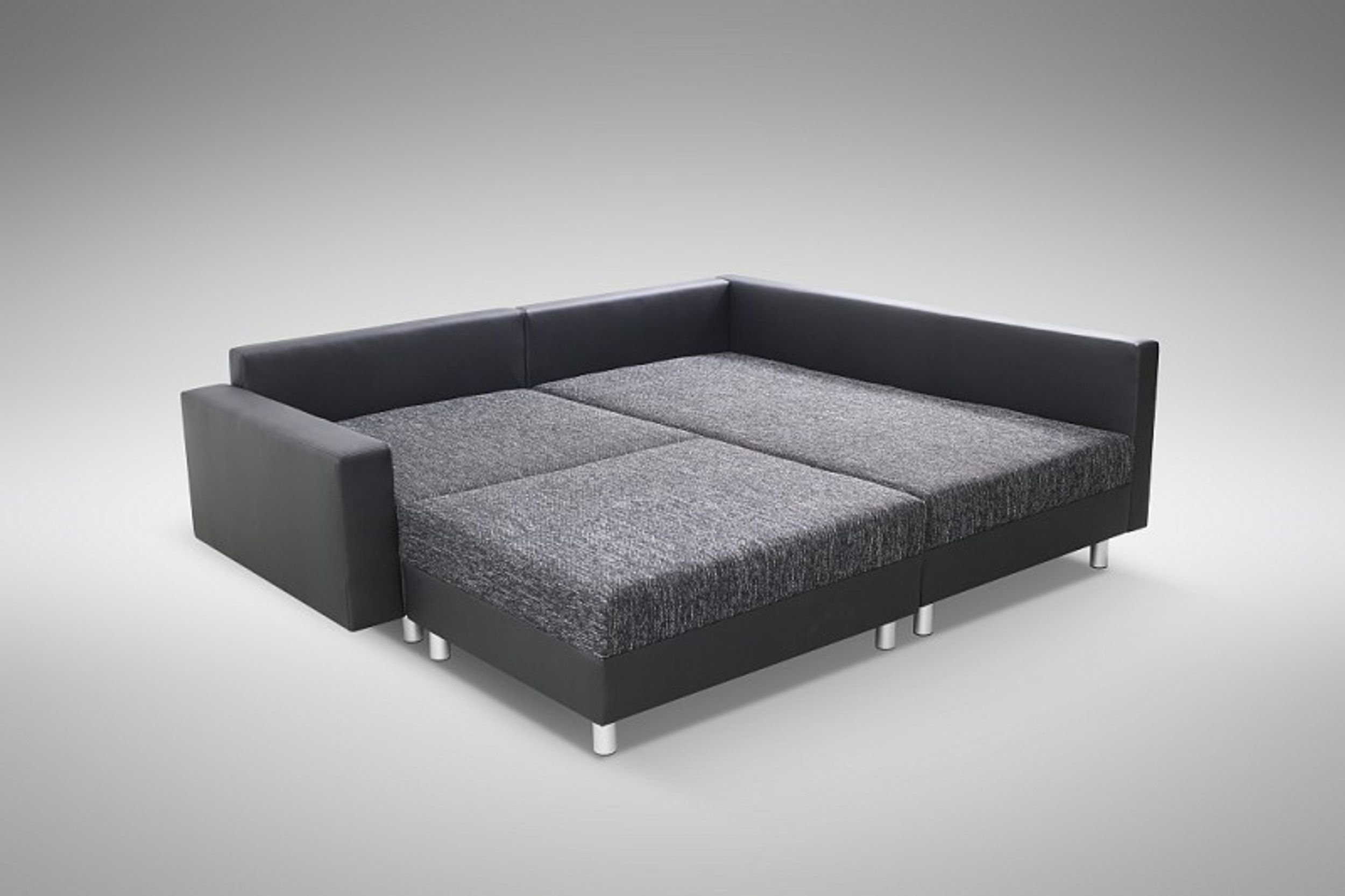 Küchen-Preisbombe Sofa Wohnlandschaft Couch Ecksofa Eckcouch schwarz Eckcouch Minsk OT R, Ecksofa + Hocker