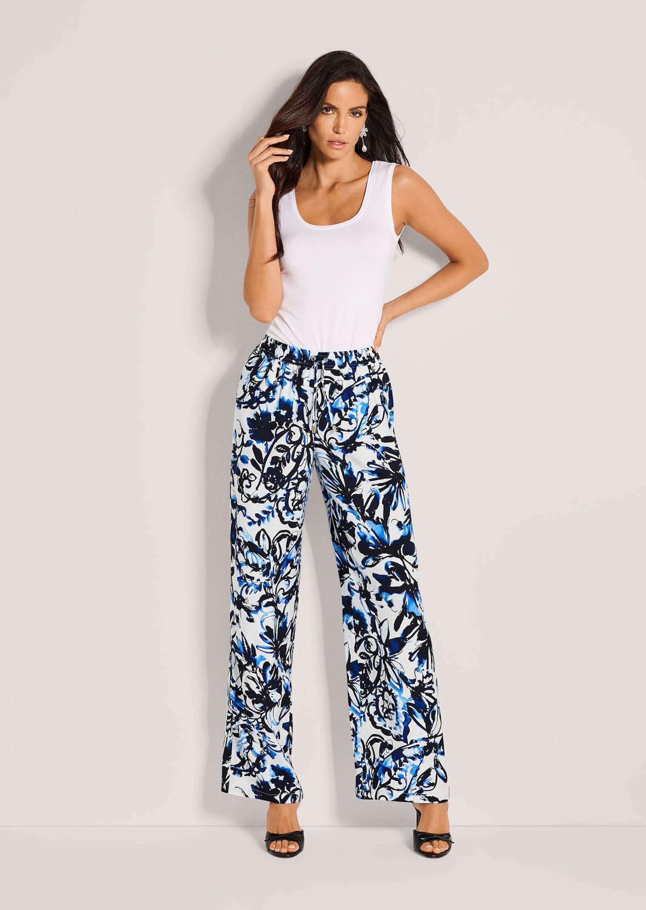 Stoffhose Kurzgröße: Sommerhose mit Allover-Print