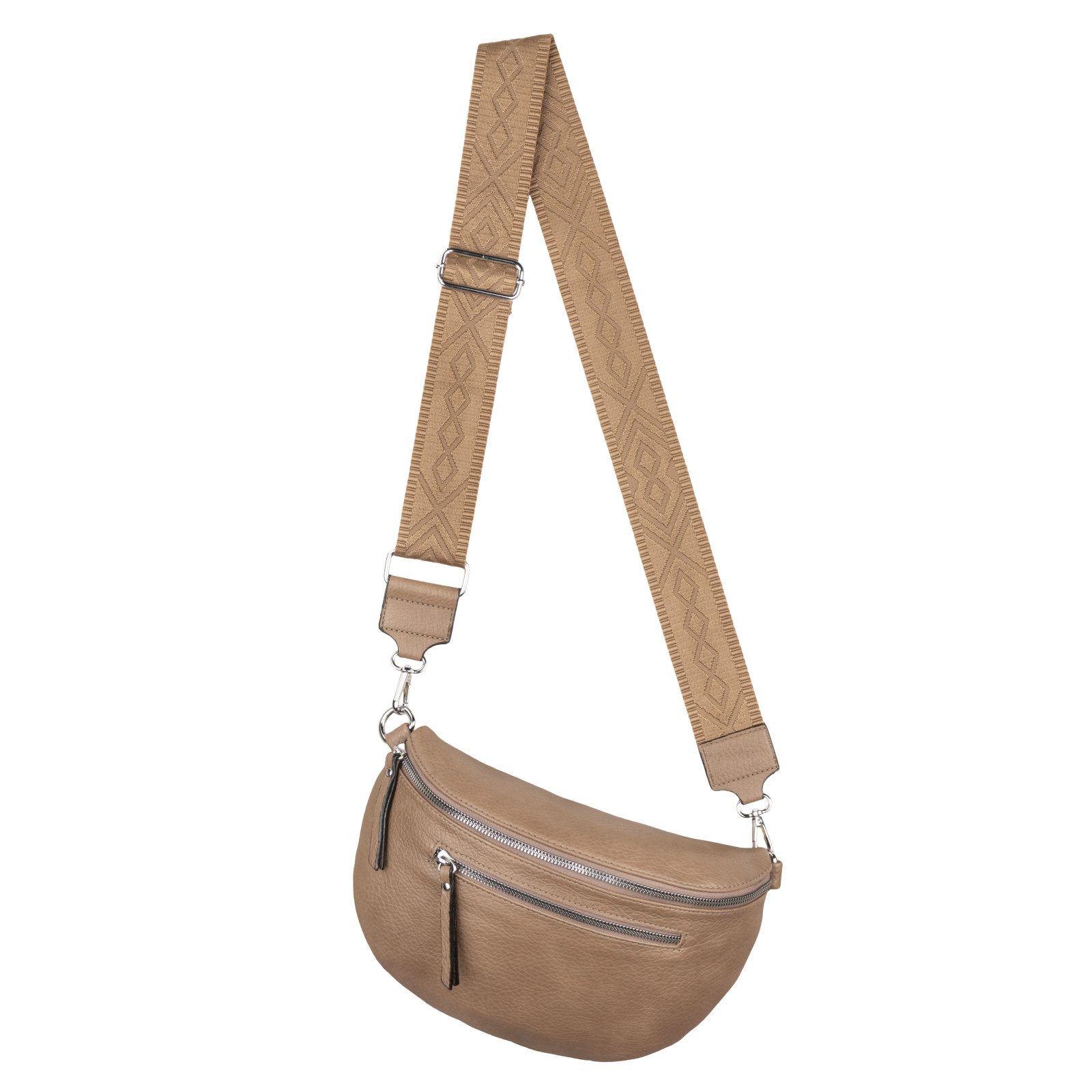 EAAKIE Gürteltasche Bauchtasche Umhängetasche Crossbody-Bag Kunstleder Italy-Design, als Schultertasche, CrossOver, Umhängetasche tragbar