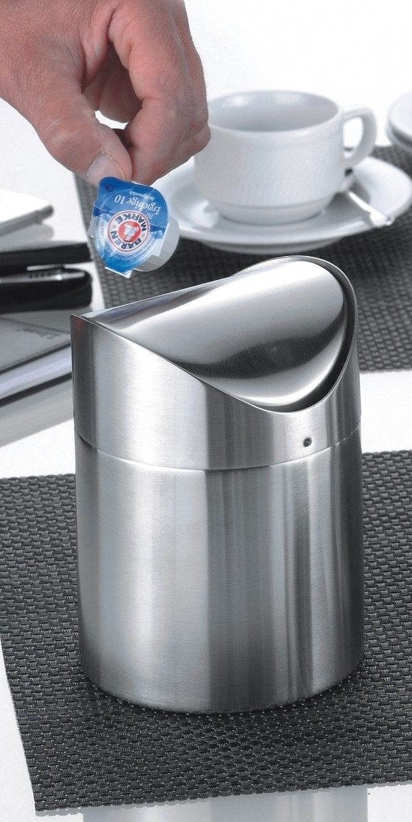 Esmeyer Mülleimer Tischabfallsammler Swing gebürsteter Edelstahl