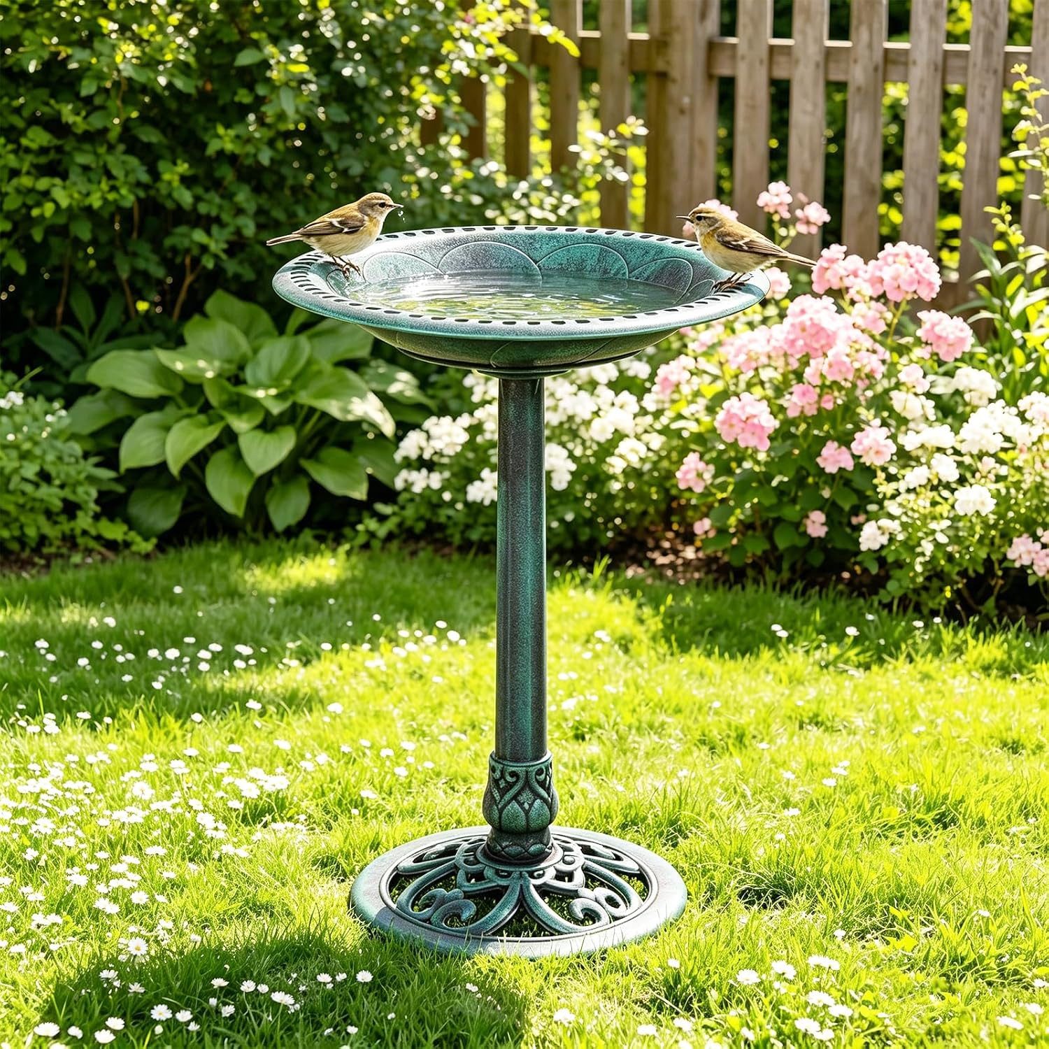 KOMFOTTEU Vogeltränke Vogelbad Vogelfuttersäule, für Wildvögel