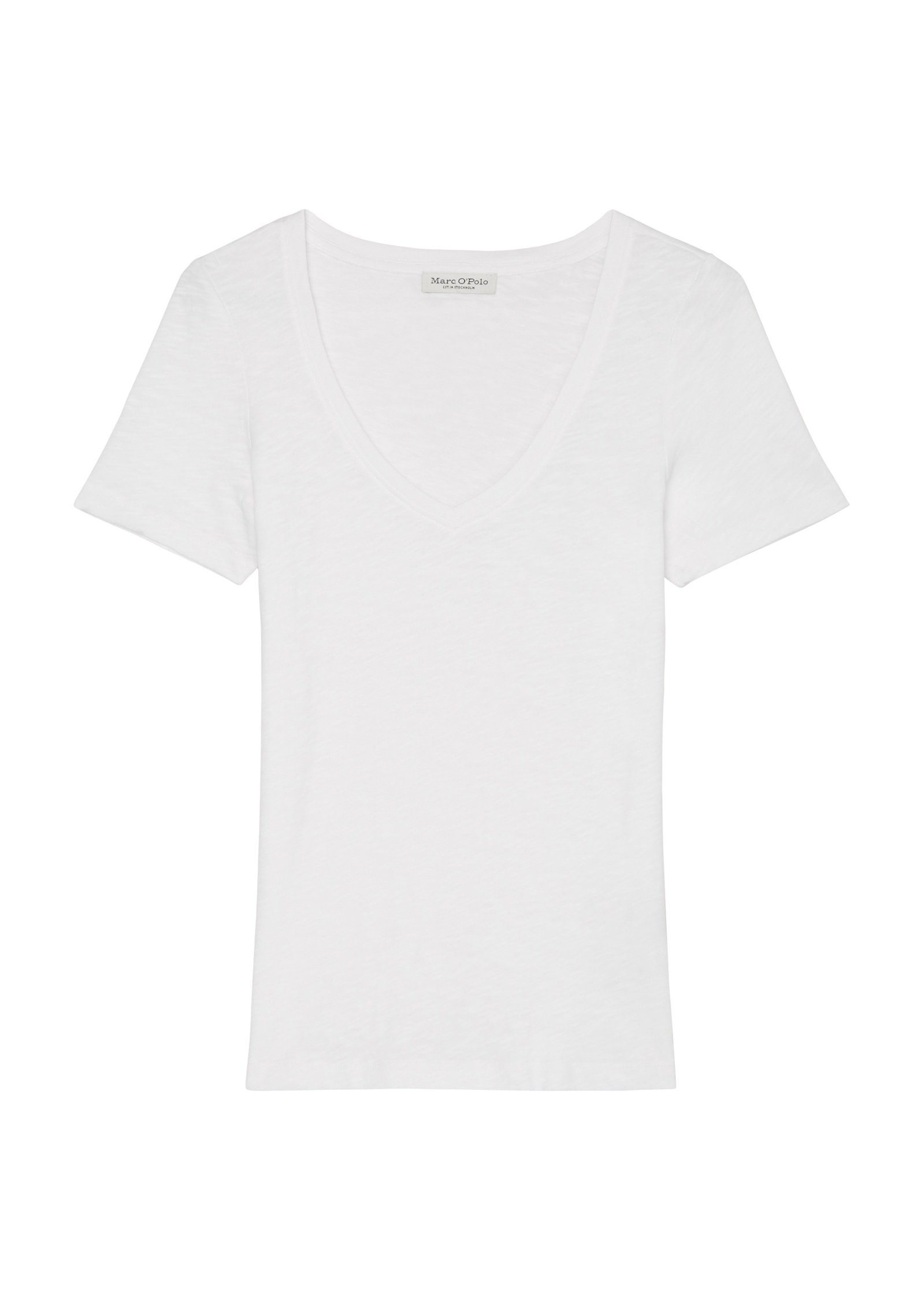 Cotton Jersey Organic T-Shirt O'Polo weiß Marc aus Slub