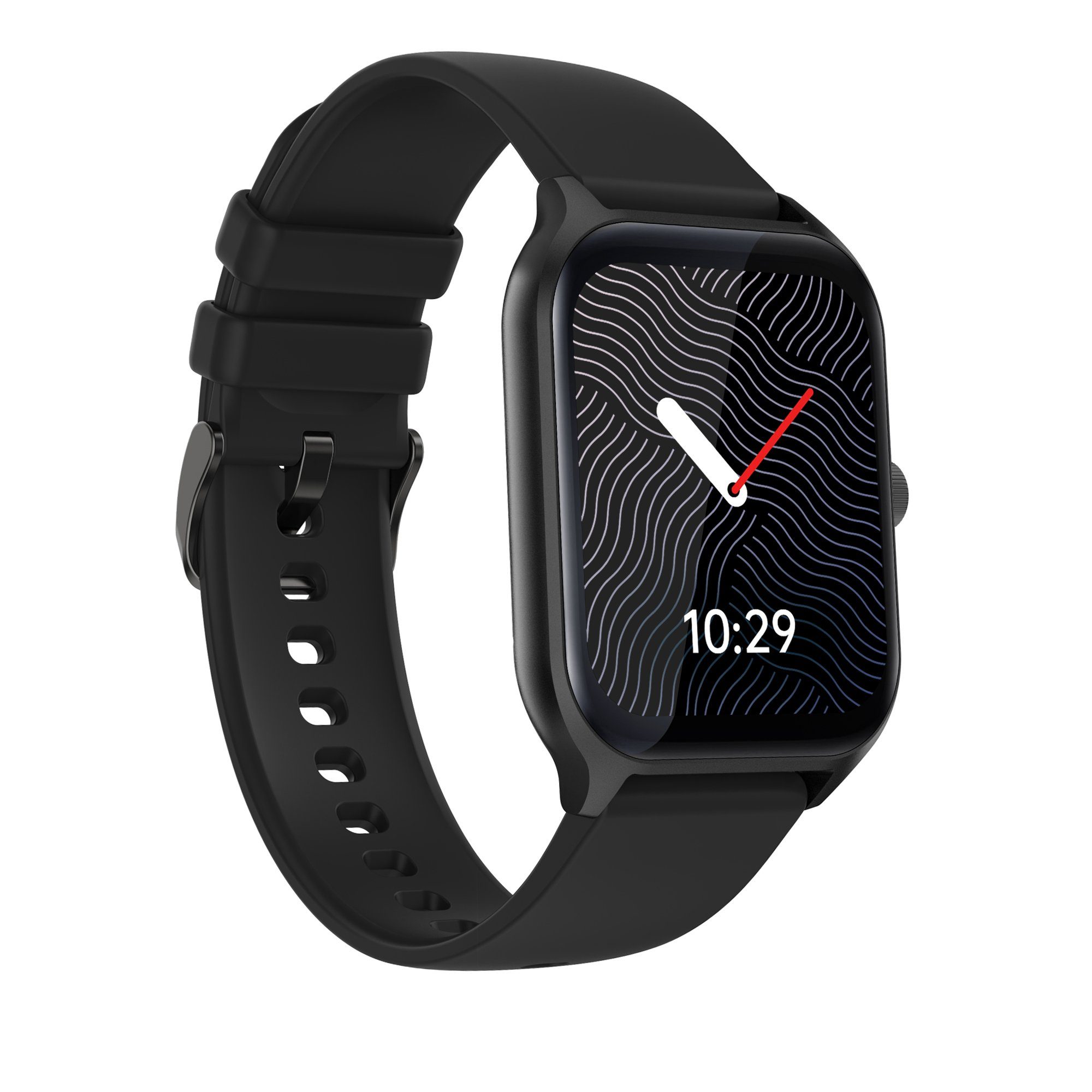 Schwarz Zoll), BT-Telefonie, 386x320p Herren Smartwatch (5 cm/1,96 HD, LPro KI-Stimmerkennung, Musiksteuerung, Levowatch