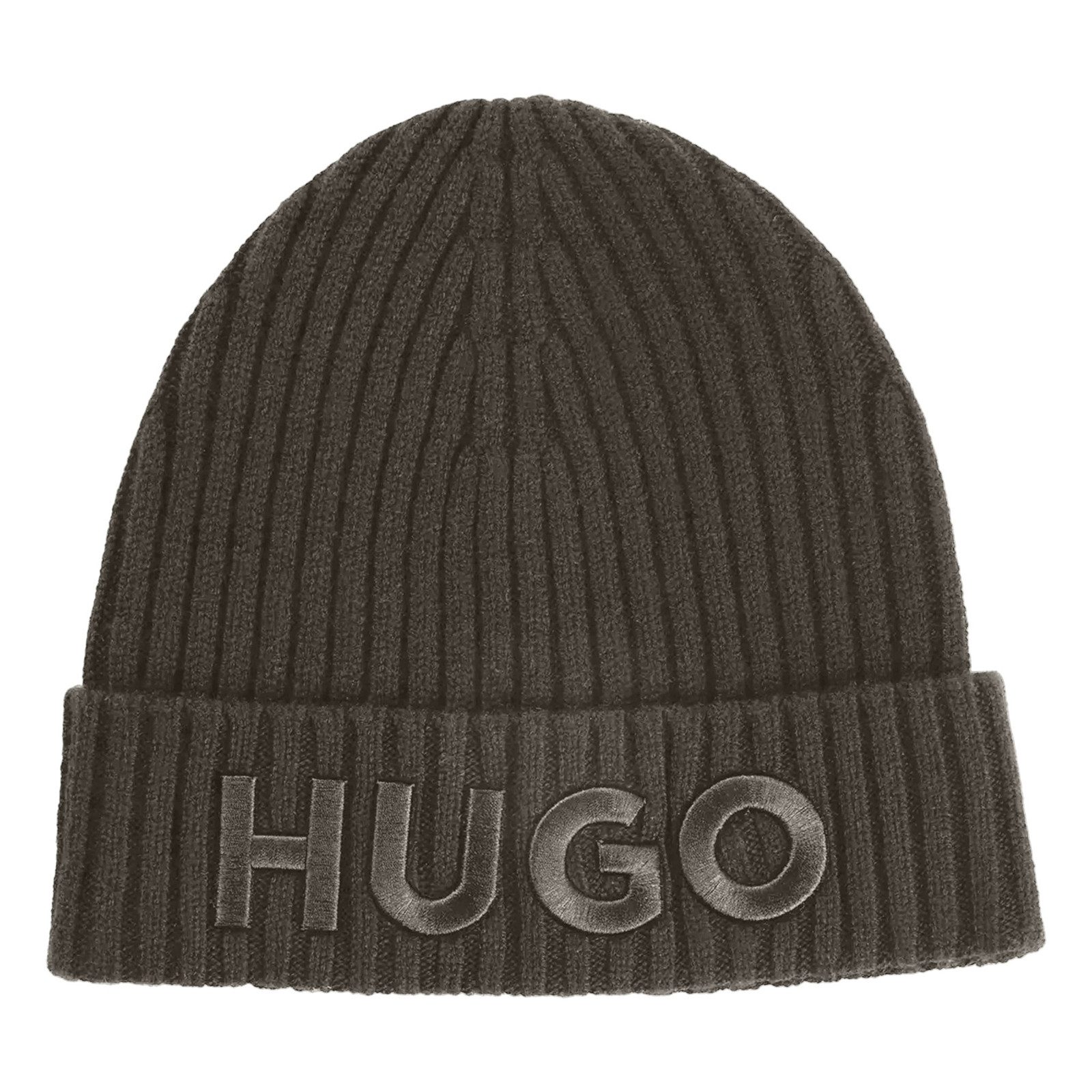 HUGO Strickmütze Unisex-X565-7 mit aufgesticktem Logo