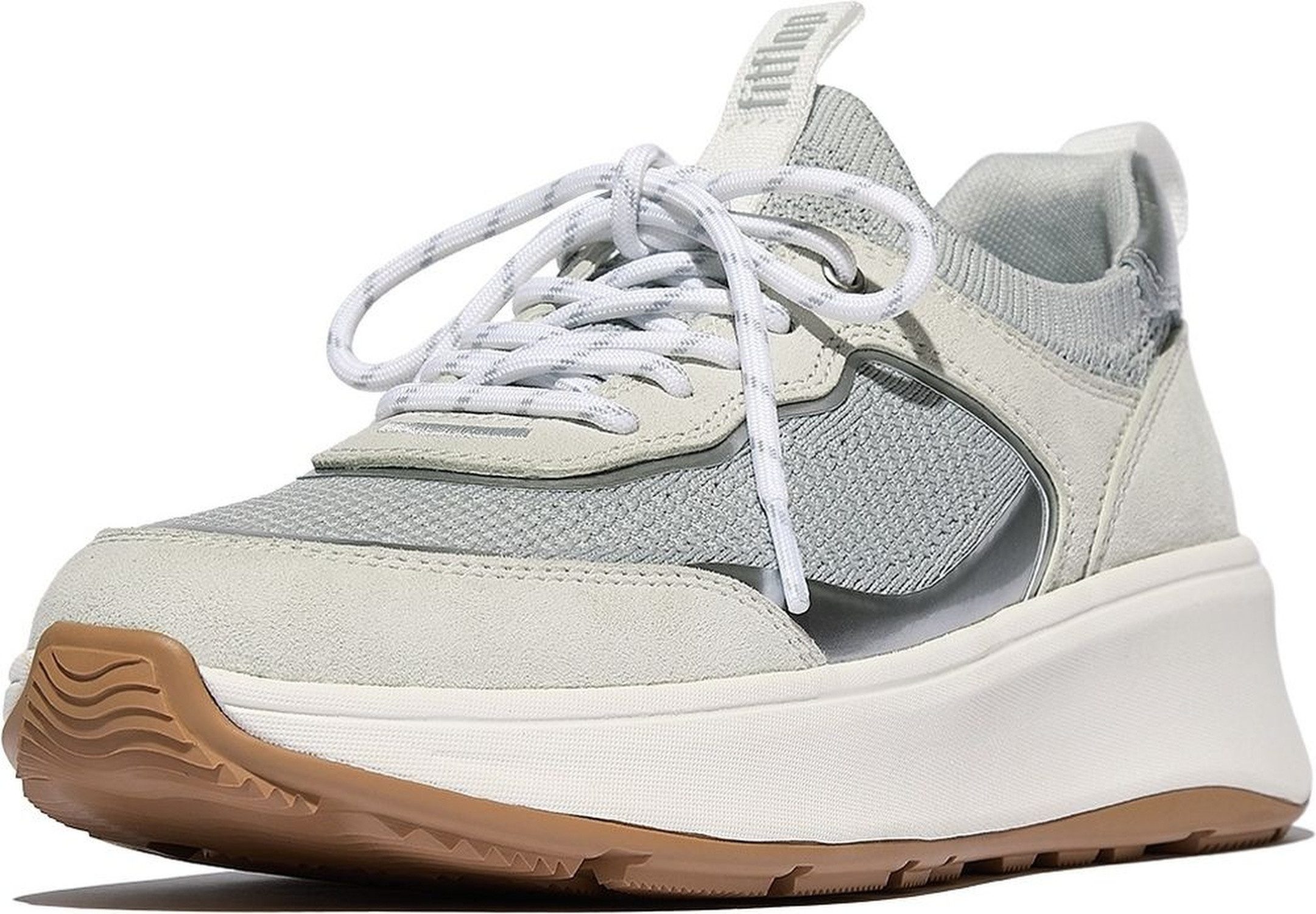Fitflop F-Mode Suede/Knit Flatform Slip-ON Laced Sneakers Sneaker