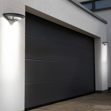 etc-shop Außen-Wandleuchte, LED-Leuchtmittel fest verbaut, Warmweiß, 3x LED Außen Bereich Wand Lampen Balkon ALU anthrazit