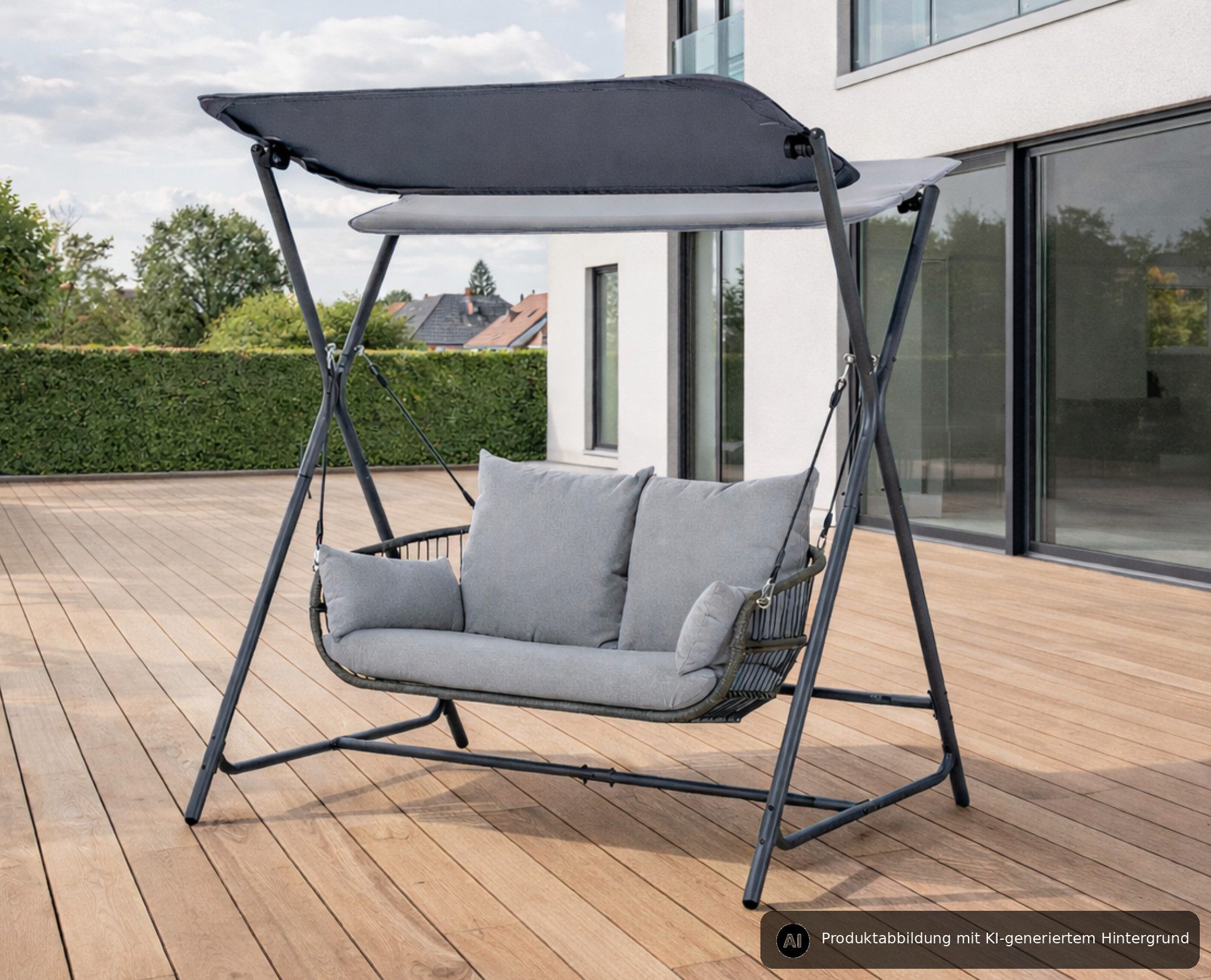 Leco Hollywoodschaukel Hollywoodschaukel Gartenschaukel Relaxschaukel 2-Sitzer Schaukel MARIE, 2-Sitzer, 171 x 130 x 173 cm
