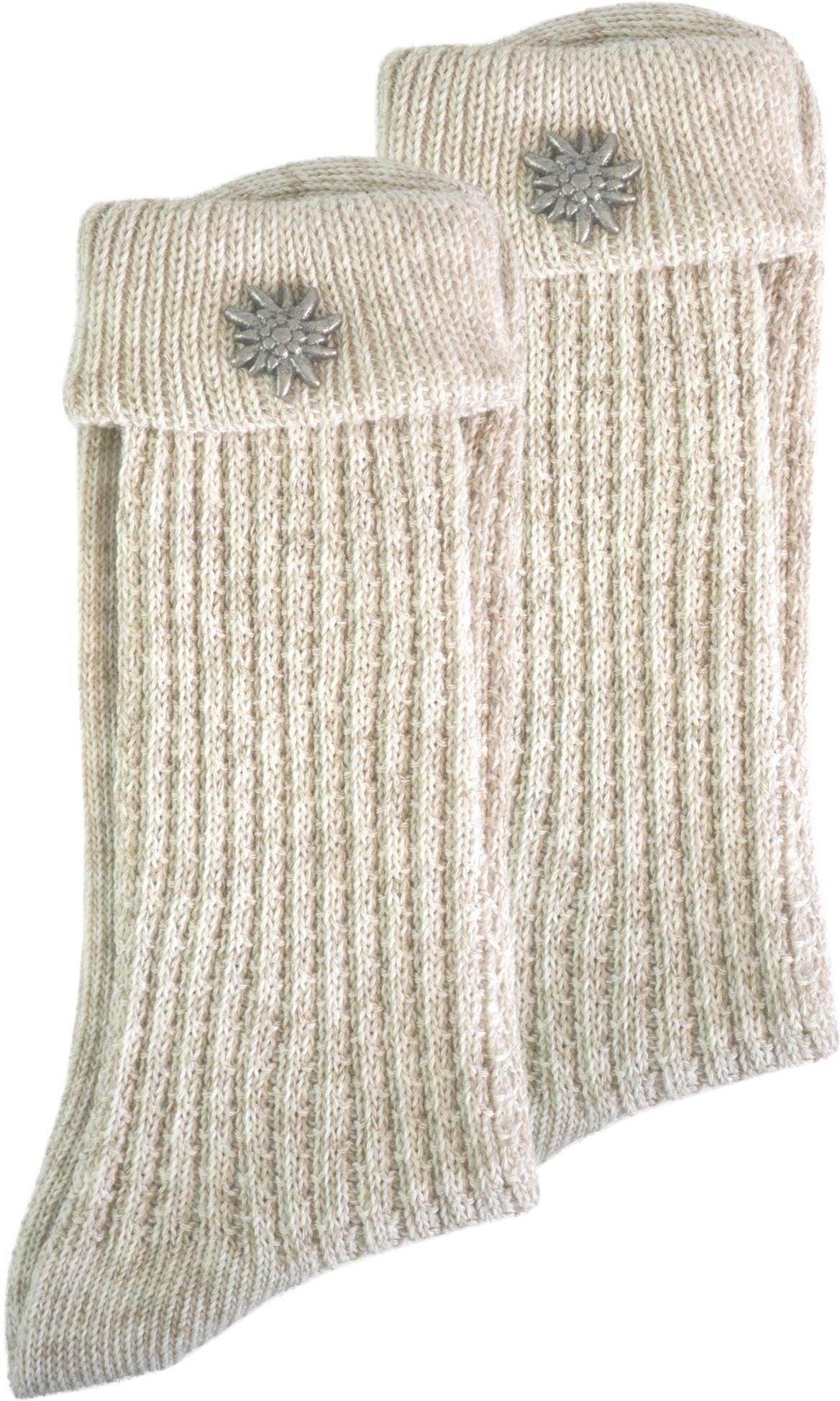 normani Trachtensocken Trachtensocken mit Edelweiß-Pin (1 günstig online kaufen