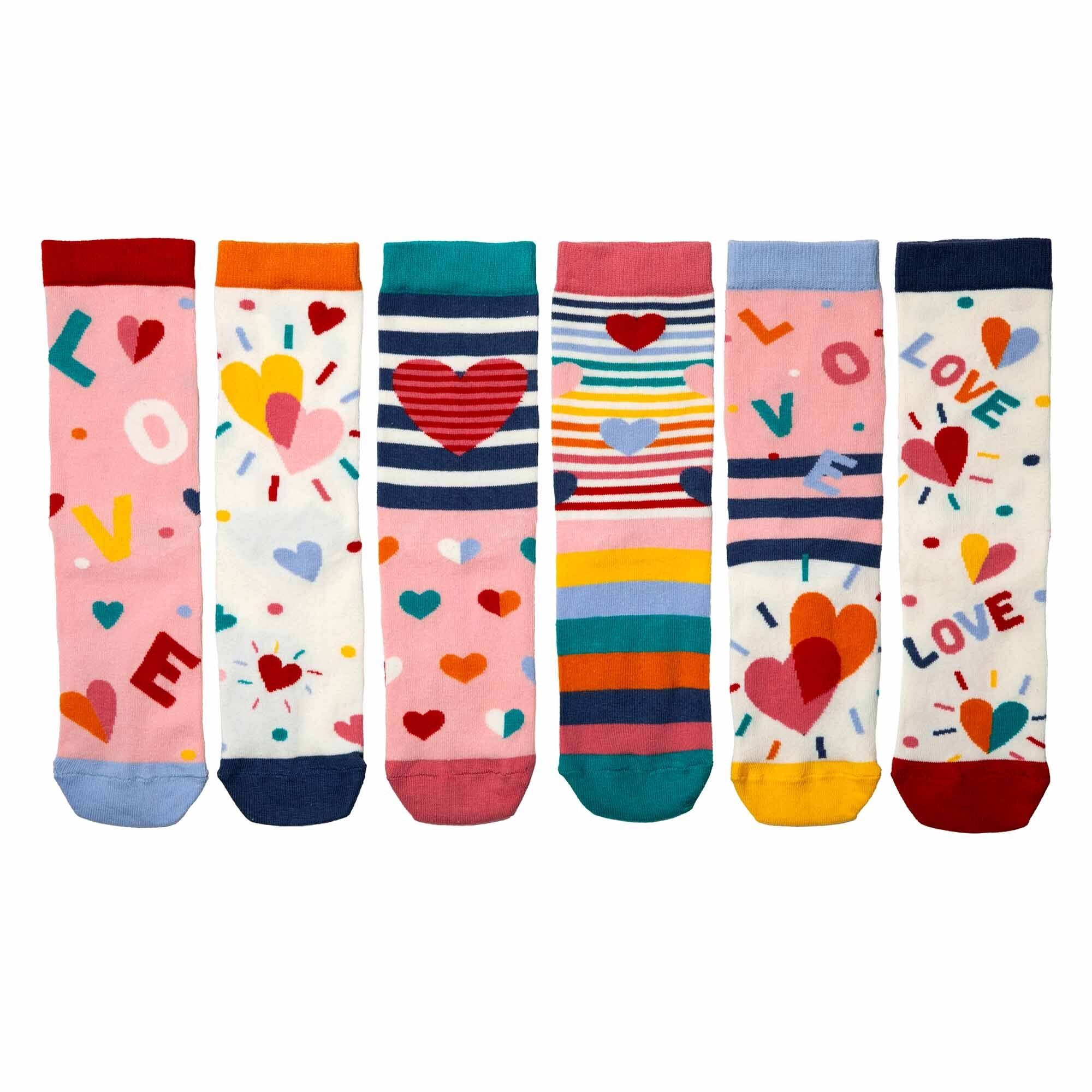 United Oddsocks Kurzsocken Damen Socken, 6 Socken - Mottomotive