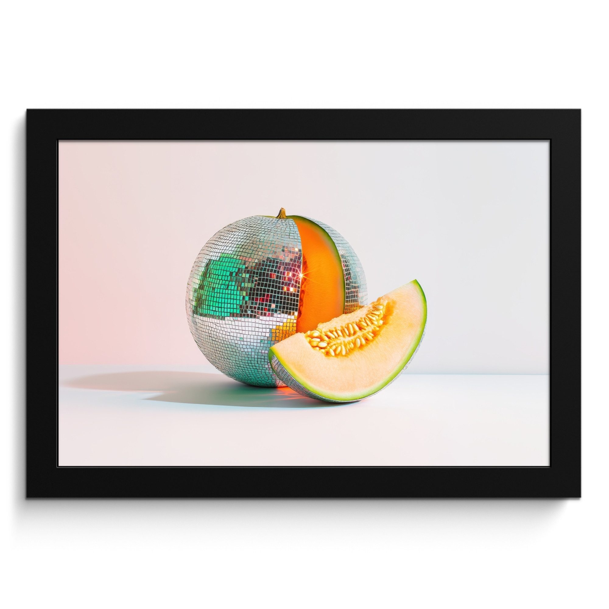 MuchoWow Poster Disco - Discoball - Melone - Pastell, (1 St), 30x20 cm