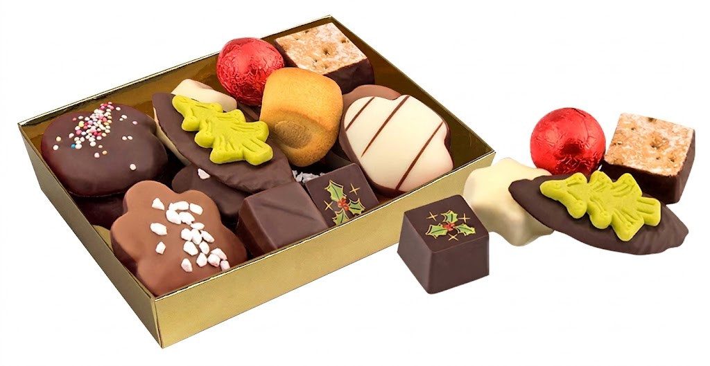 Confiserie Rabbel Knabberei Adventmischung in goldener Schale 200g, 1 x