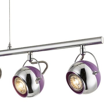 etc-shop LED Pendelleuchte, Leuchtmittel inklusive, Neutralweiß, LED Decken Pendel Retro Kugel Leuchte purple Wohn Zimmer Spot Lampe