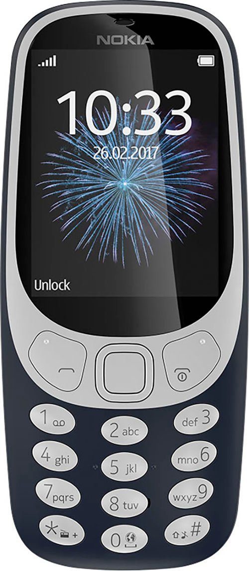 [Neueste Mode] Nokia 3310 Handy (6,1 cm/2,4 MP Zoll, 16 2 Kamera) Speicherplatz, GB Blau