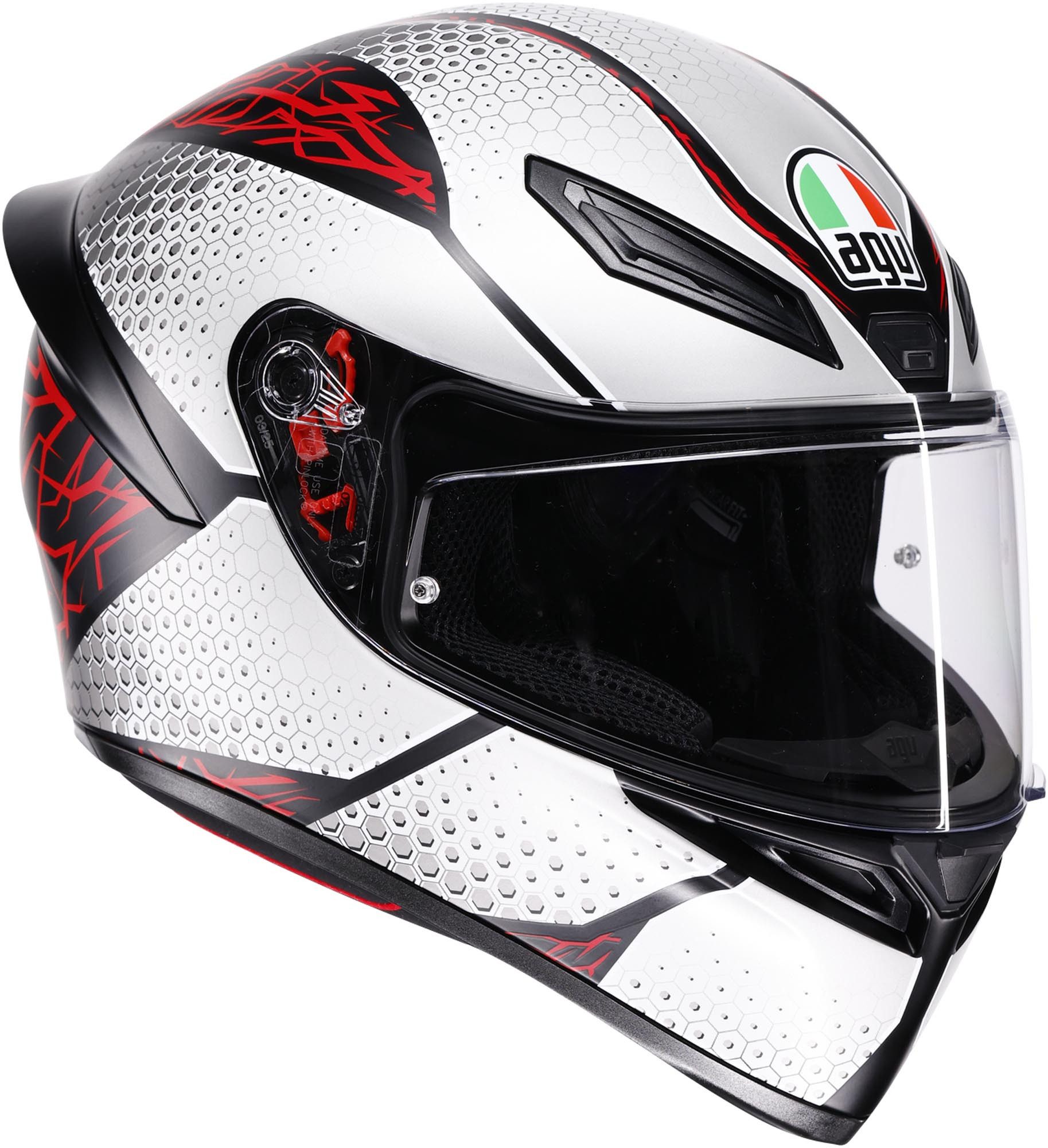 AGV Motorradhelm K1 S Speedarmor Helm, vorbereitet für Kommunikationssystem,geeignet für Brillenträger,v