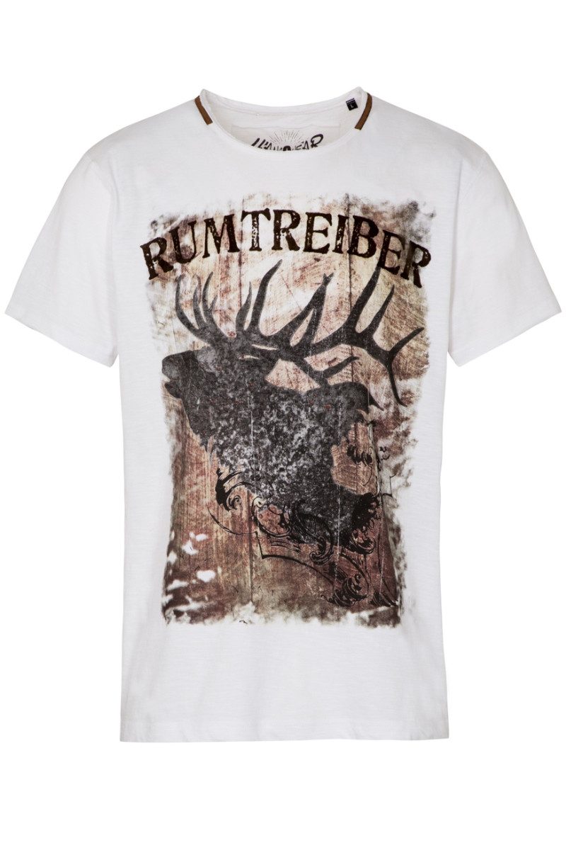 Trachtenshirt Trachtenshirt Herren - RUMTREIBER - weiß