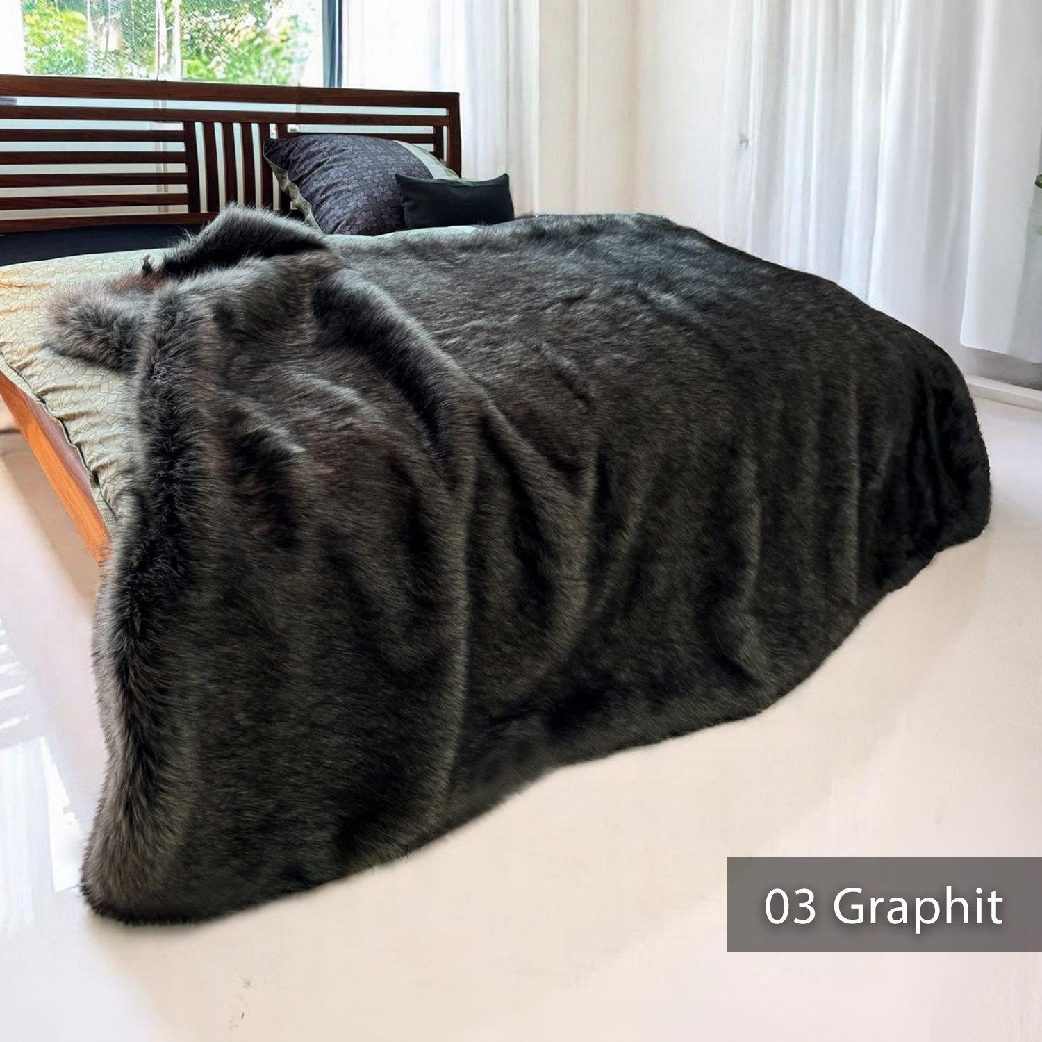 Thumbnail - novely® Stoff FRIDA - Kuschelweiche Tagesdecke aus Kunstfell - Extra Schwer, Extra Schwer, Luxuriös, Vielseitig