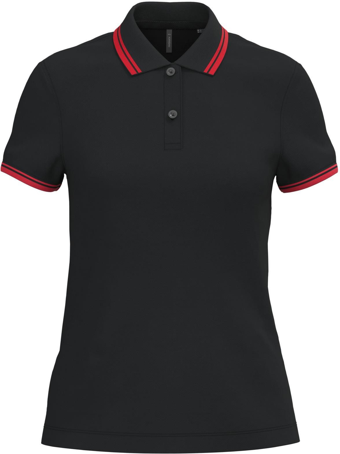 Kariban Poloshirt Polohemd für Damen mit kurzen Ärmeln und kontrastfarbenen Pa