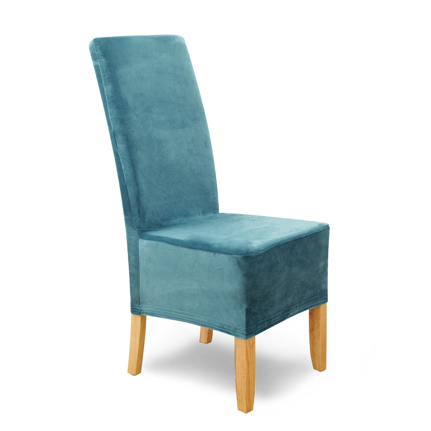 sh SCHEFFLER-HOME LIVE HOMESTYLE Stuhlhusse VelvetFit Puma – elastischer Stuhlbezug, für große Stühle, Samt-Optik, Idealmaße 46×66 cm Rückenlehne