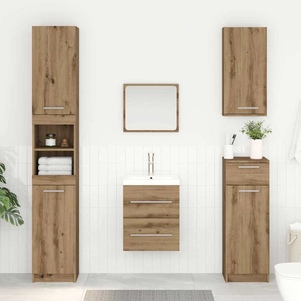 vidaXL Badezimmerspiegelschrank Waschbeckenunterschrank Artisan-Eiche 38,5 x 41 x 48 cm (1-St)