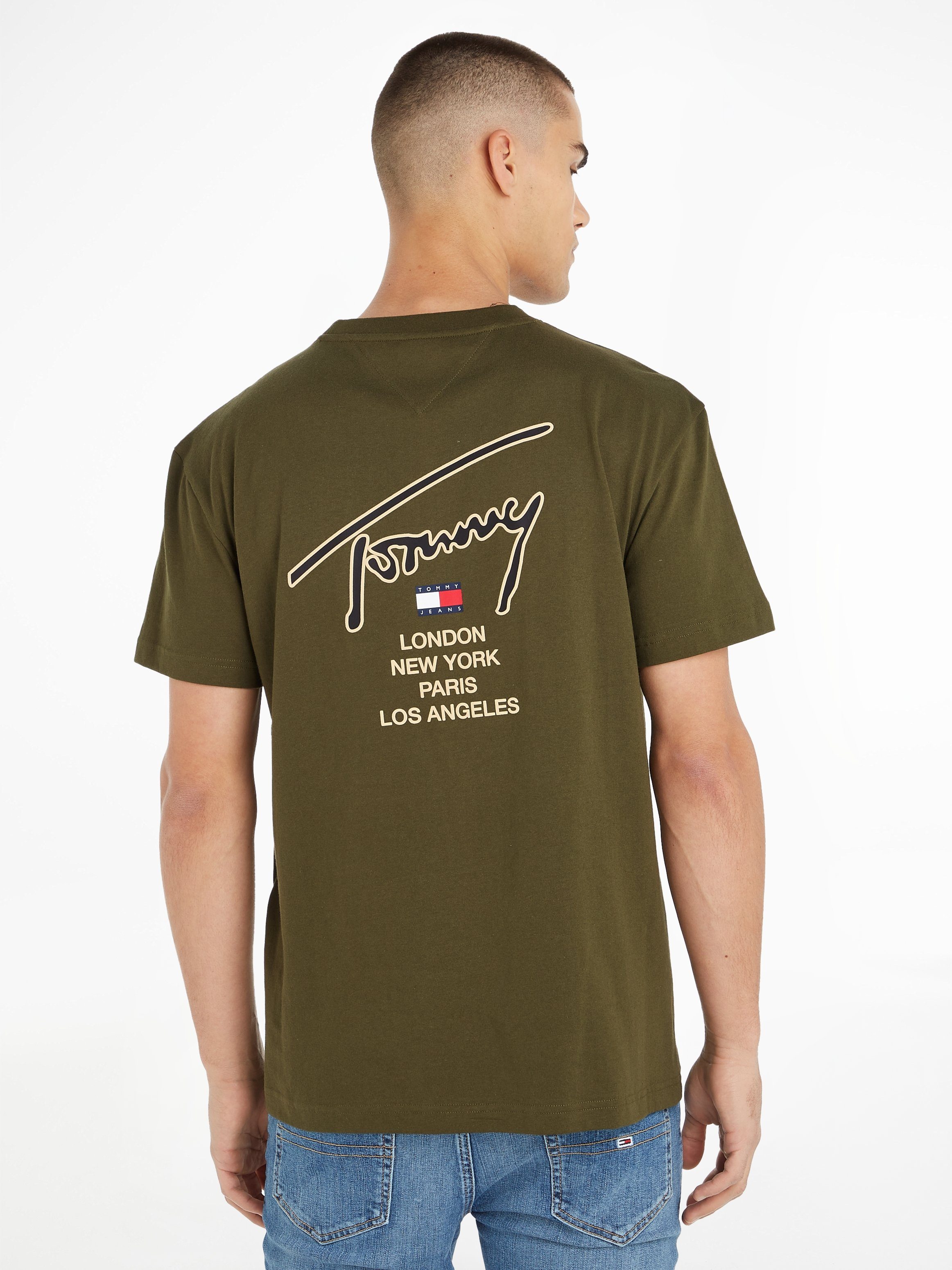 Jeans Drab Olive GOLD Tommy CLSC BACK TEE TJM Green SIGNATURE T-Shirt