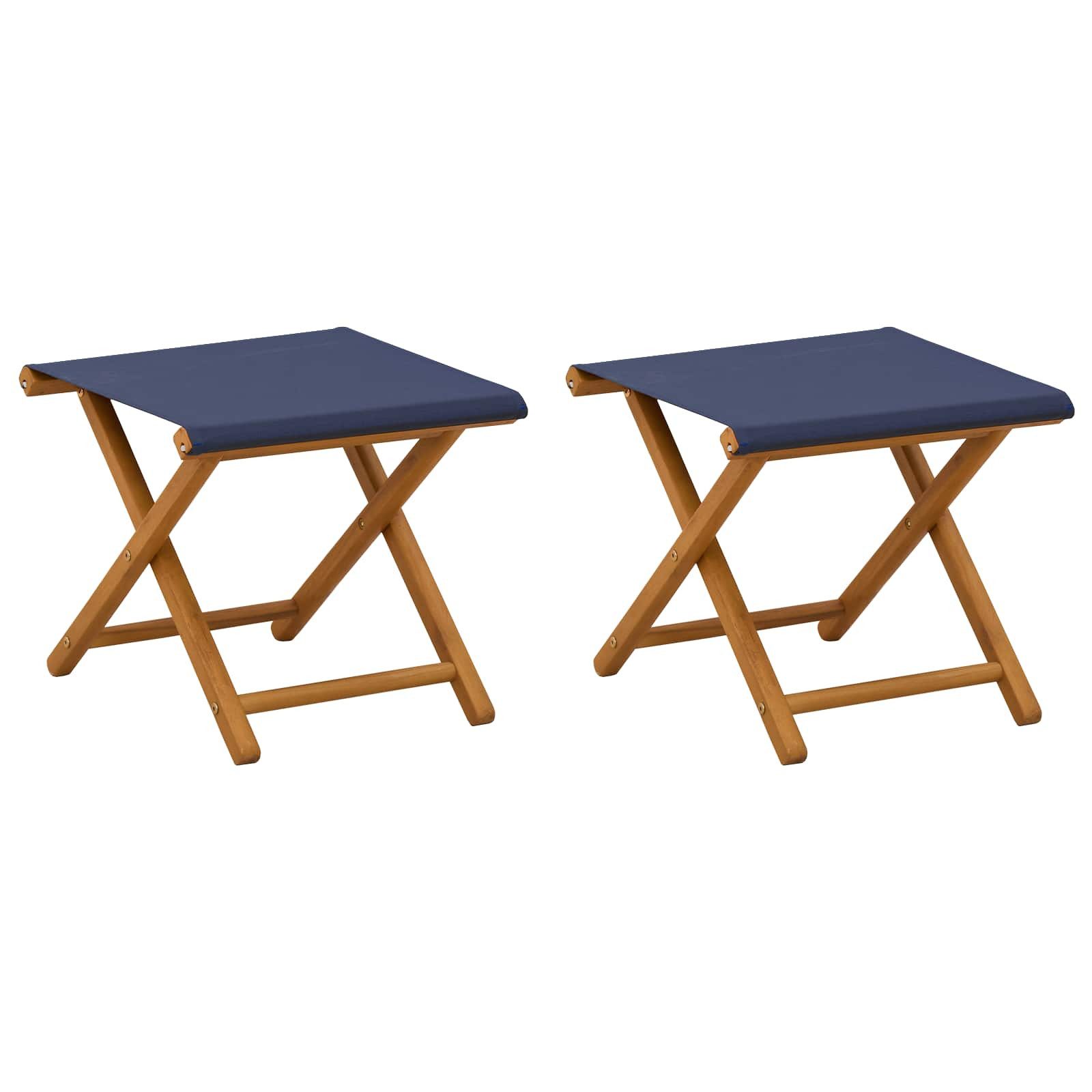 vidaXL Gartenliege Liegestuhl 2 pcs Massives Eukalyptus Holz Blau, 2 St.