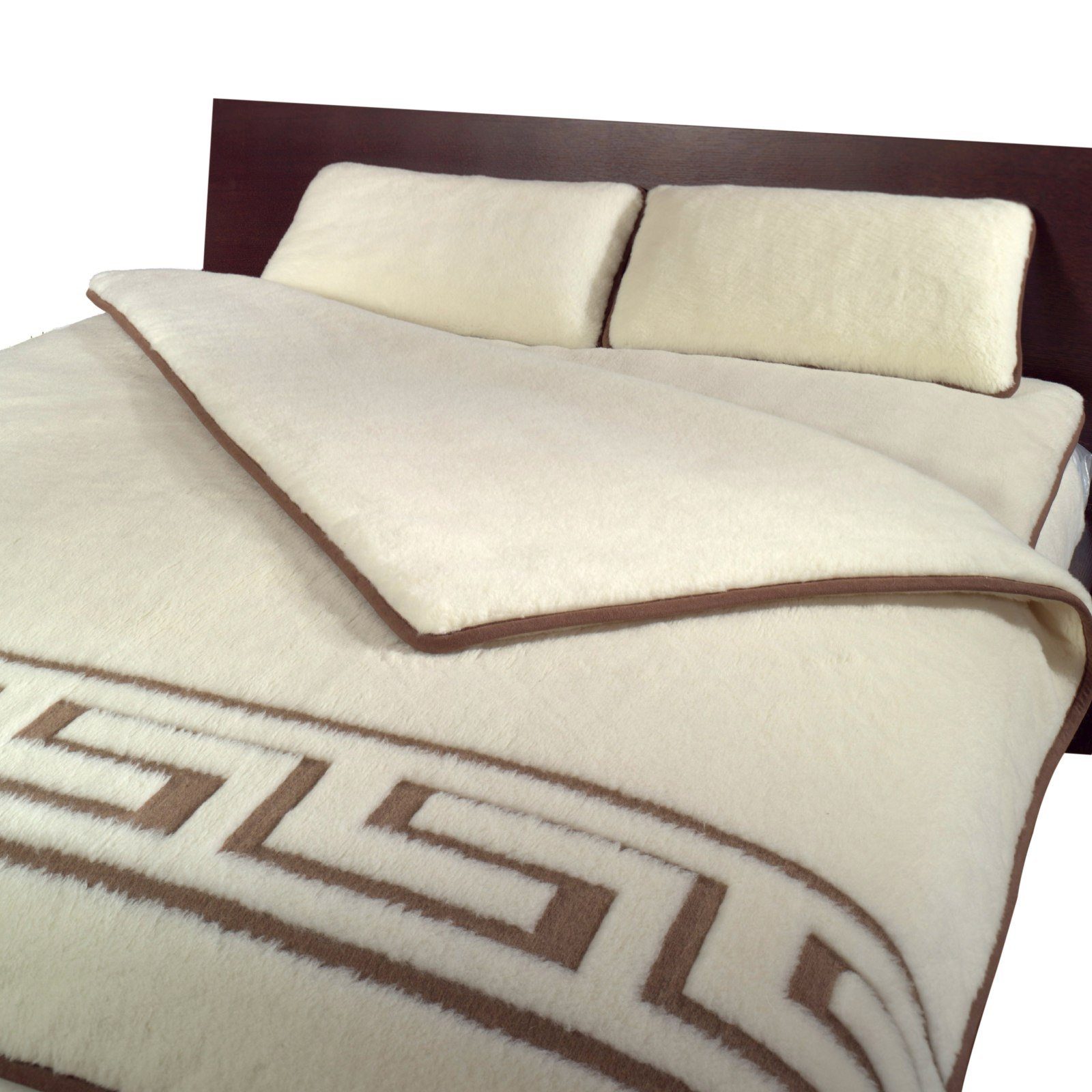 Hollert Naturfaserbettdecke, Greca 140x200 Naturdecke aus Merinowolle